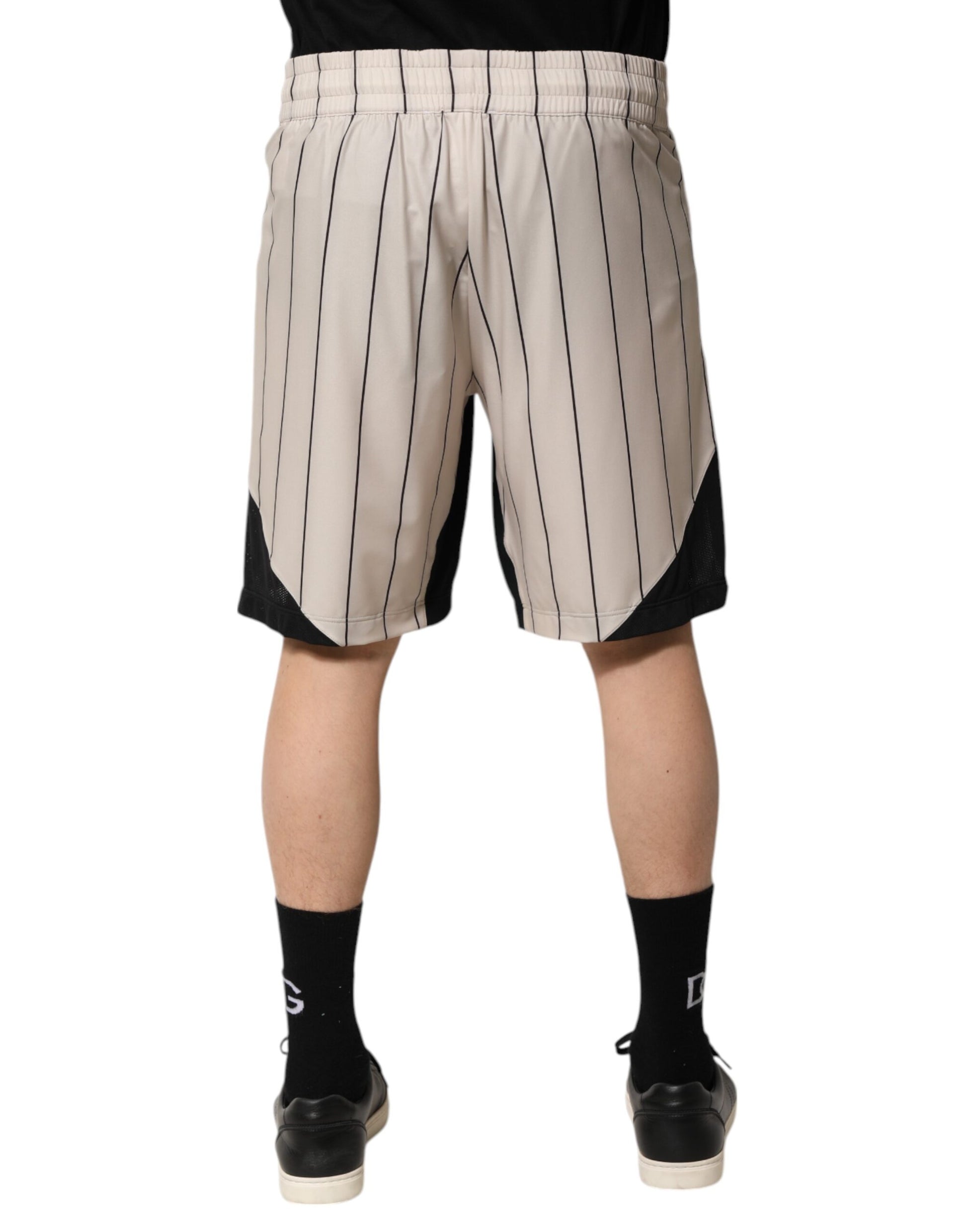 Short de survêtement Dolce &amp; Gabbana en polyester blanc cassé avec logo DG