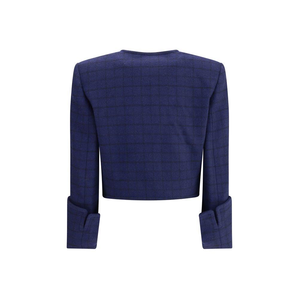 Veste Chloé Boxy en laine à carreaux