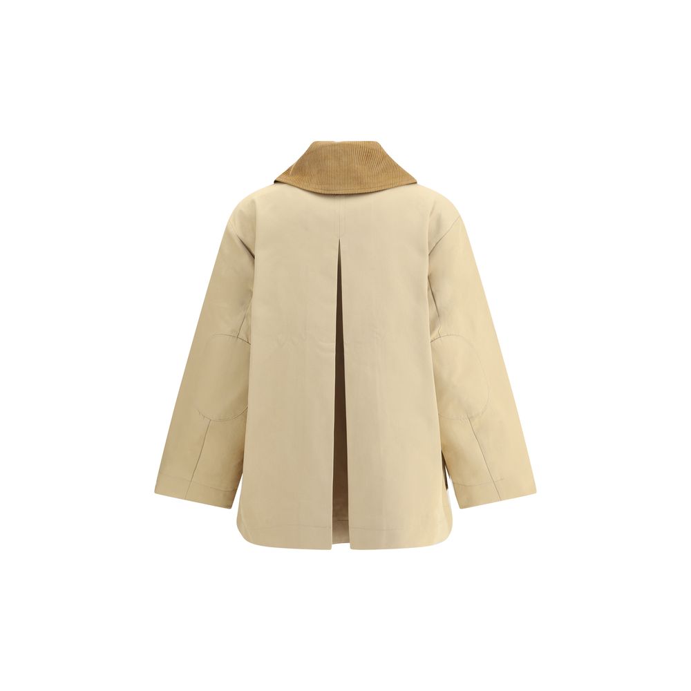 Veste en coton Ganni avec col en velours côtelé