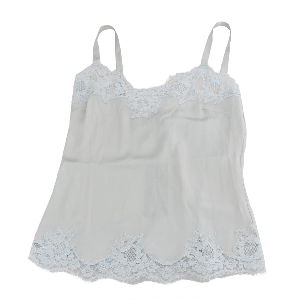 Robe en dentelle de soie verte Dolce &amp; Gabbana Lingerie Chemisole