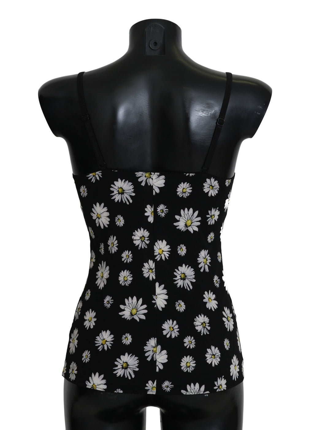 Robe noire à imprimé marguerites Dolce &amp; Gabbana Lingerie Chemisole