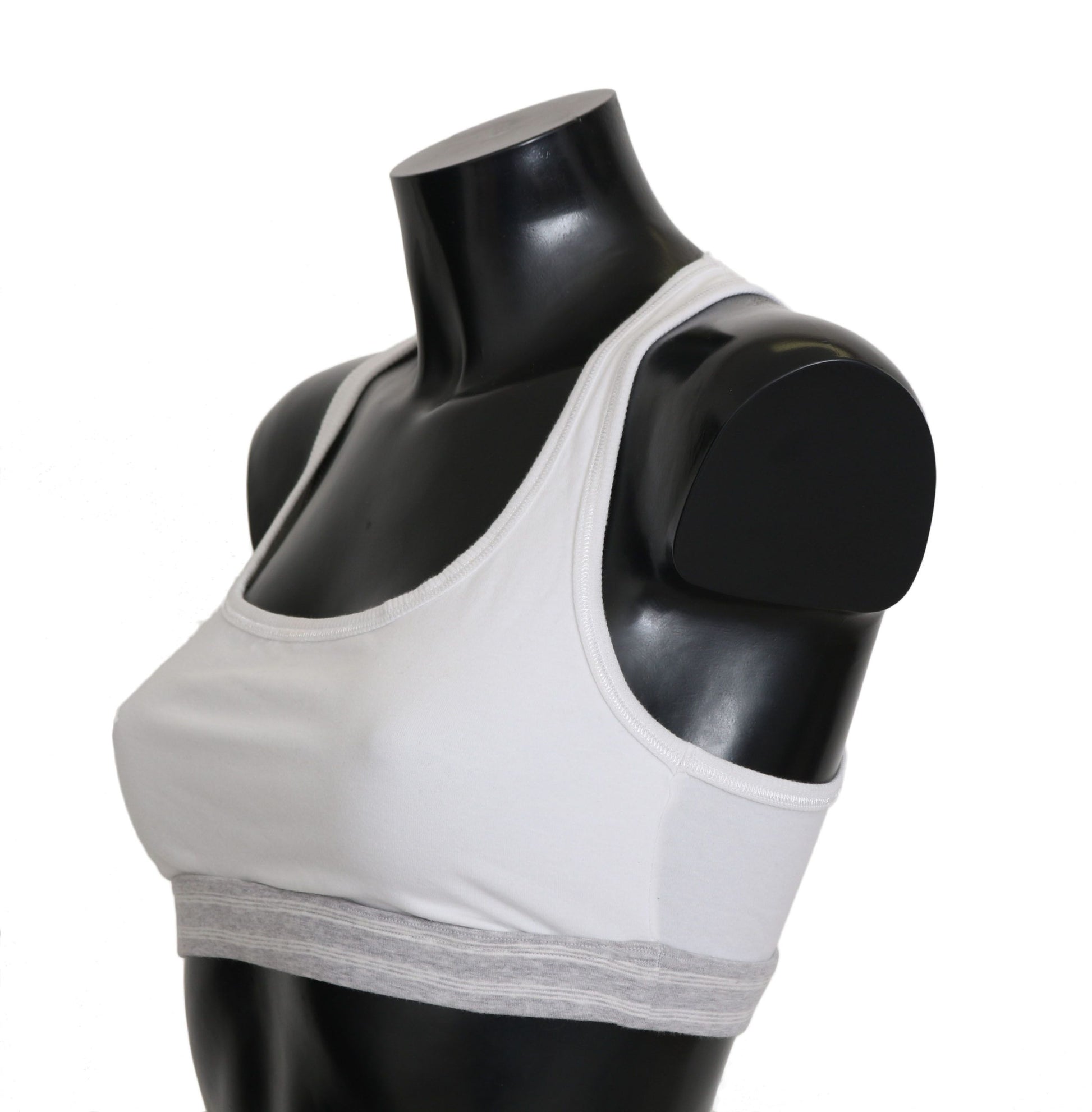 Soutien-gorge de sport extensible en coton blanc Dolce &amp; Gabbana