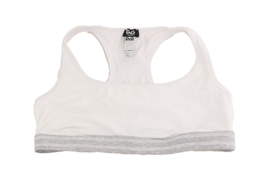 Soutien-gorge de sport extensible en coton blanc Dolce &amp; Gabbana