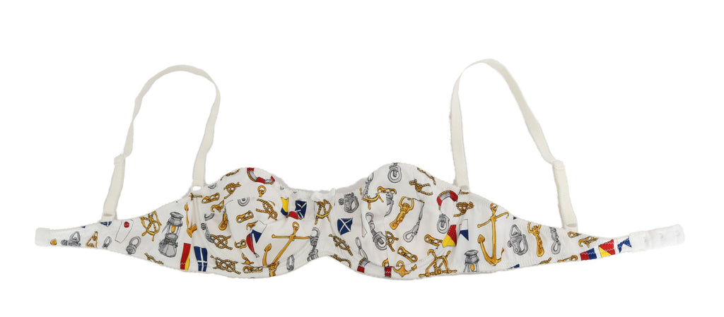 Sous-vêtements Dolce &amp; Gabbana à balconnet blanc et imprimé marin