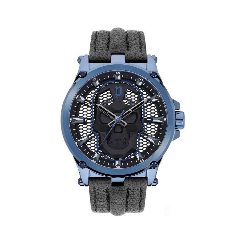 Montre Police en cuir noir