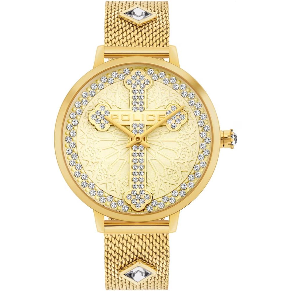Montre Police en acier inoxydable doré