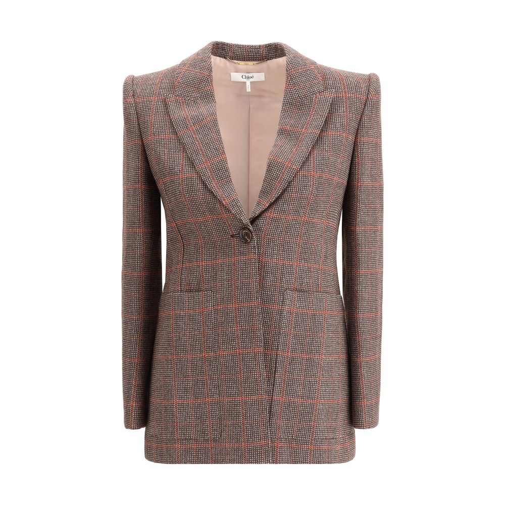 Blazer à carreaux en laine Chloé