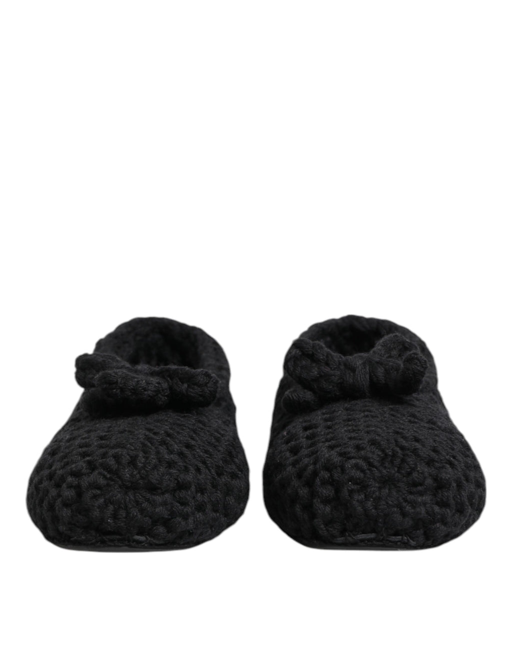Ballerines plates à enfiler en tricot de laine noire Dolce &amp; Gabbana