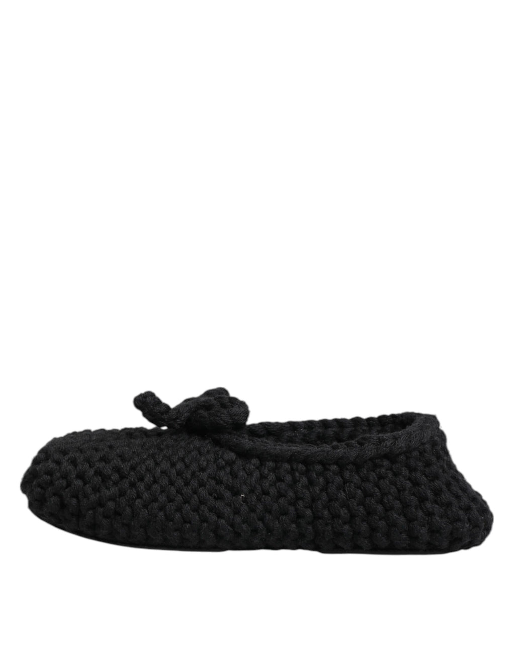 Ballerines plates à enfiler en tricot de laine noire Dolce &amp; Gabbana