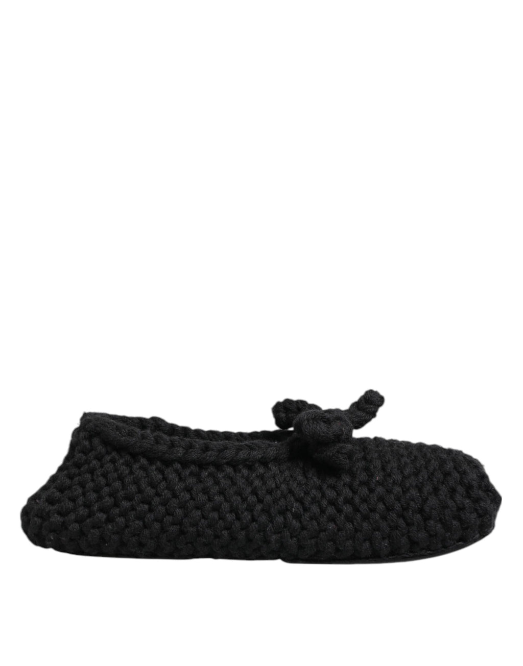 Ballerines plates à enfiler en tricot de laine noire Dolce &amp; Gabbana