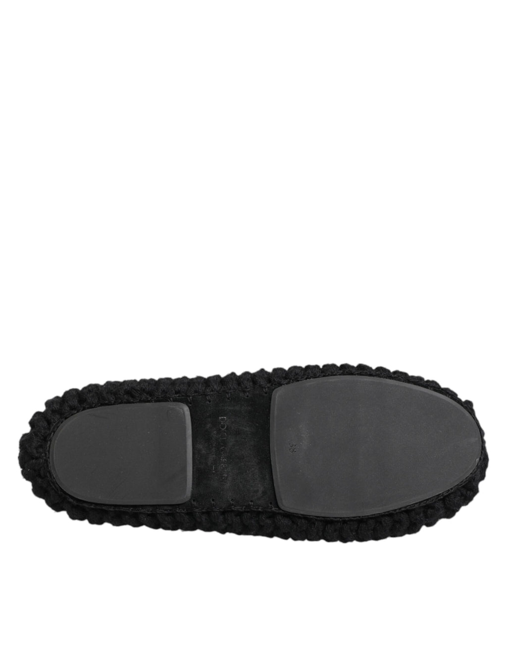 Ballerines plates à enfiler en tricot de laine noire Dolce &amp; Gabbana