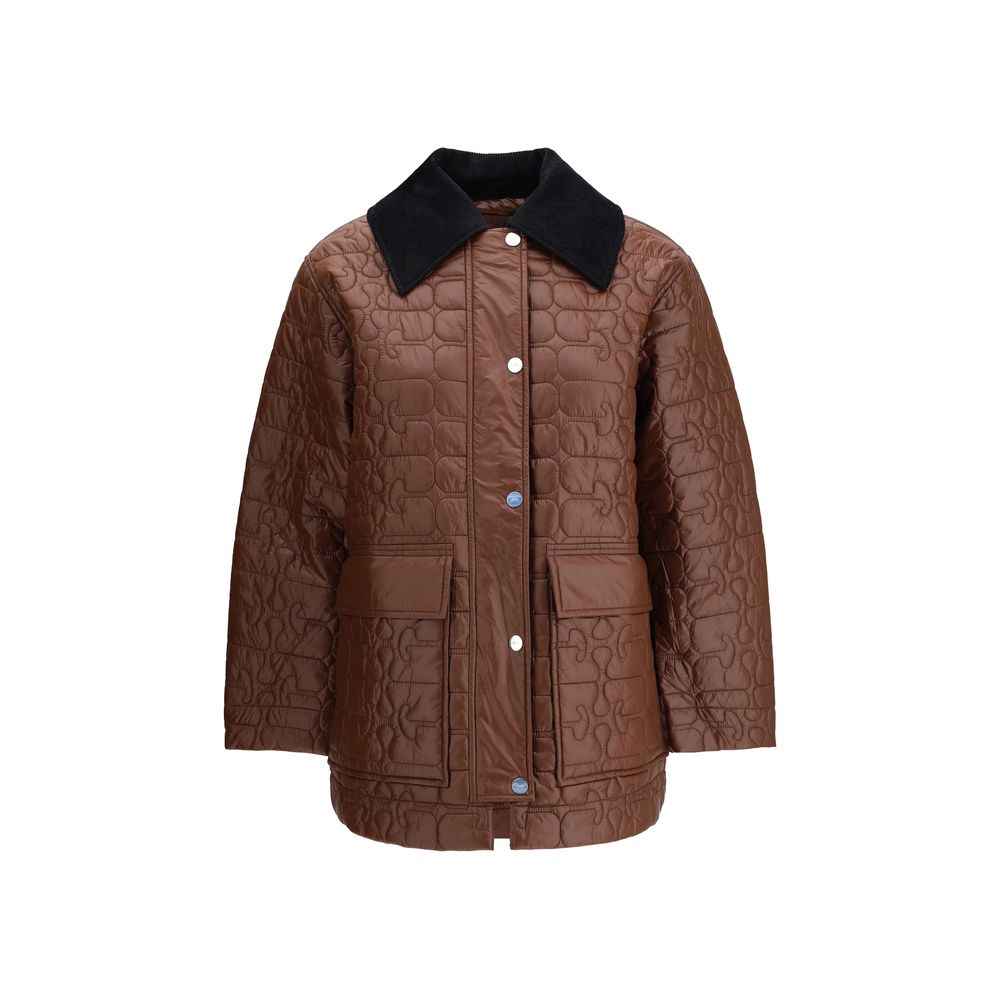 Veste midi matelassée brillante Ganni