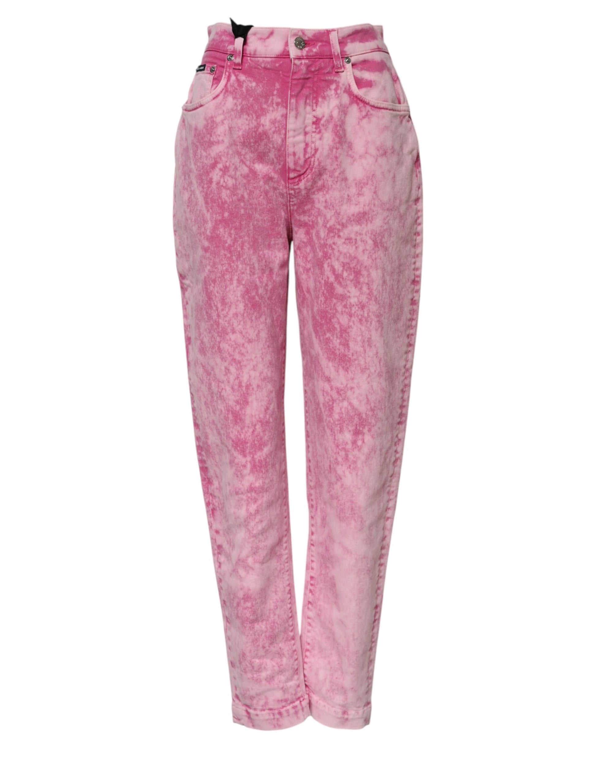Jean fuselé taille haute rose tie-dye Dolce &amp; Gabbana 