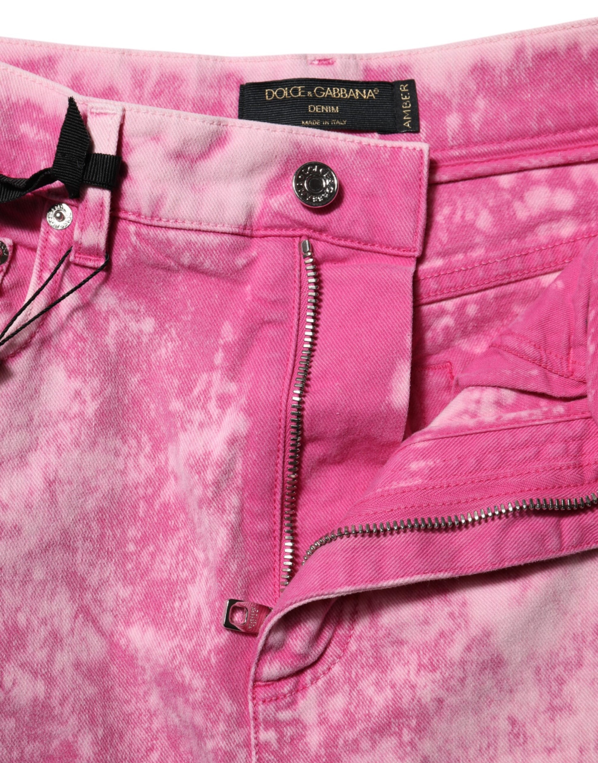 Jean fuselé taille haute rose tie-dye Dolce &amp; Gabbana 