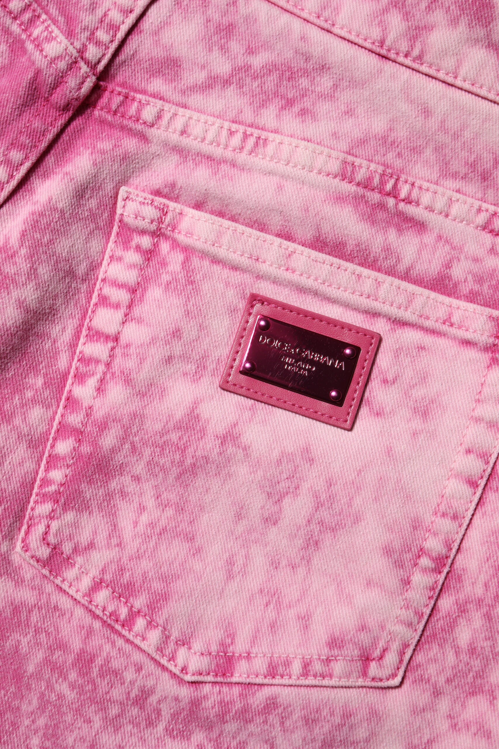 Jean fuselé taille haute rose tie-dye Dolce &amp; Gabbana 