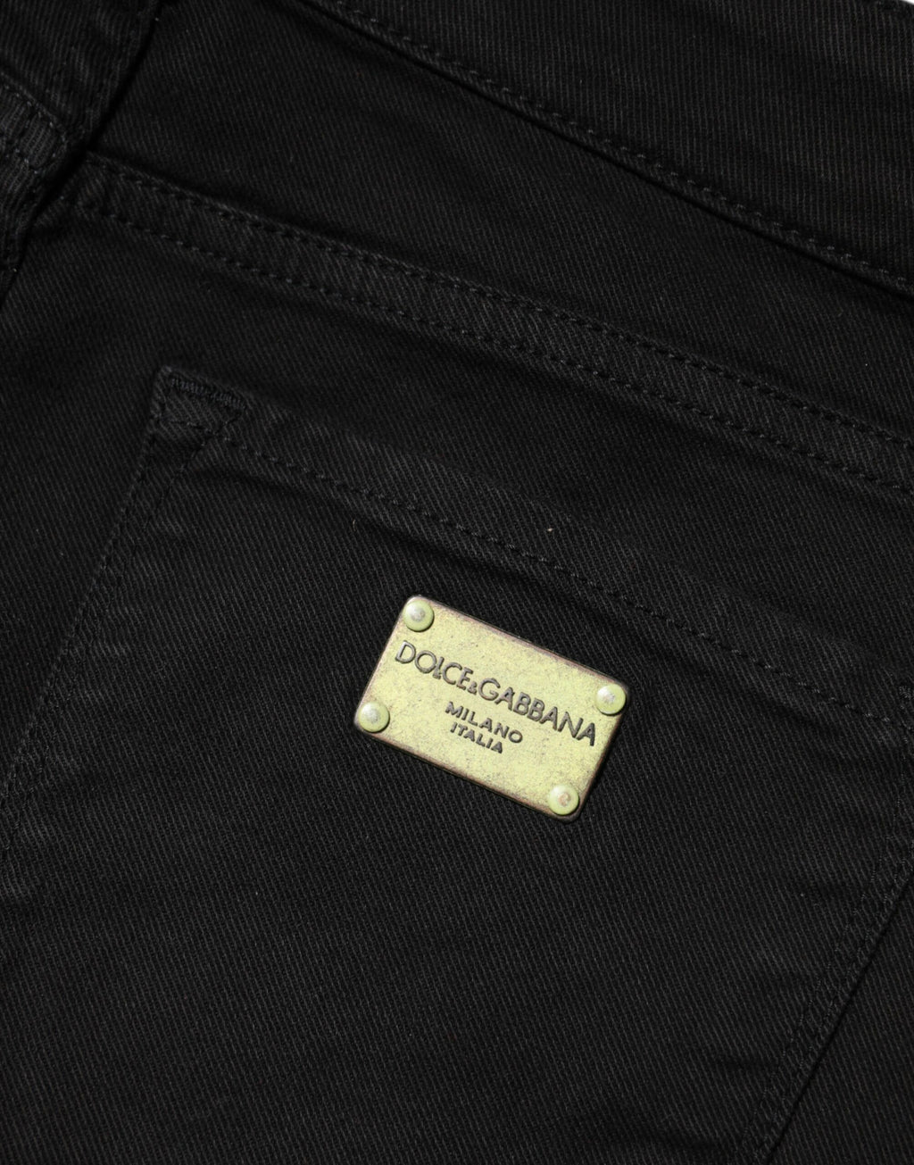 Jean skinny taille moyenne en coton noir Dolce &amp; Gabbana