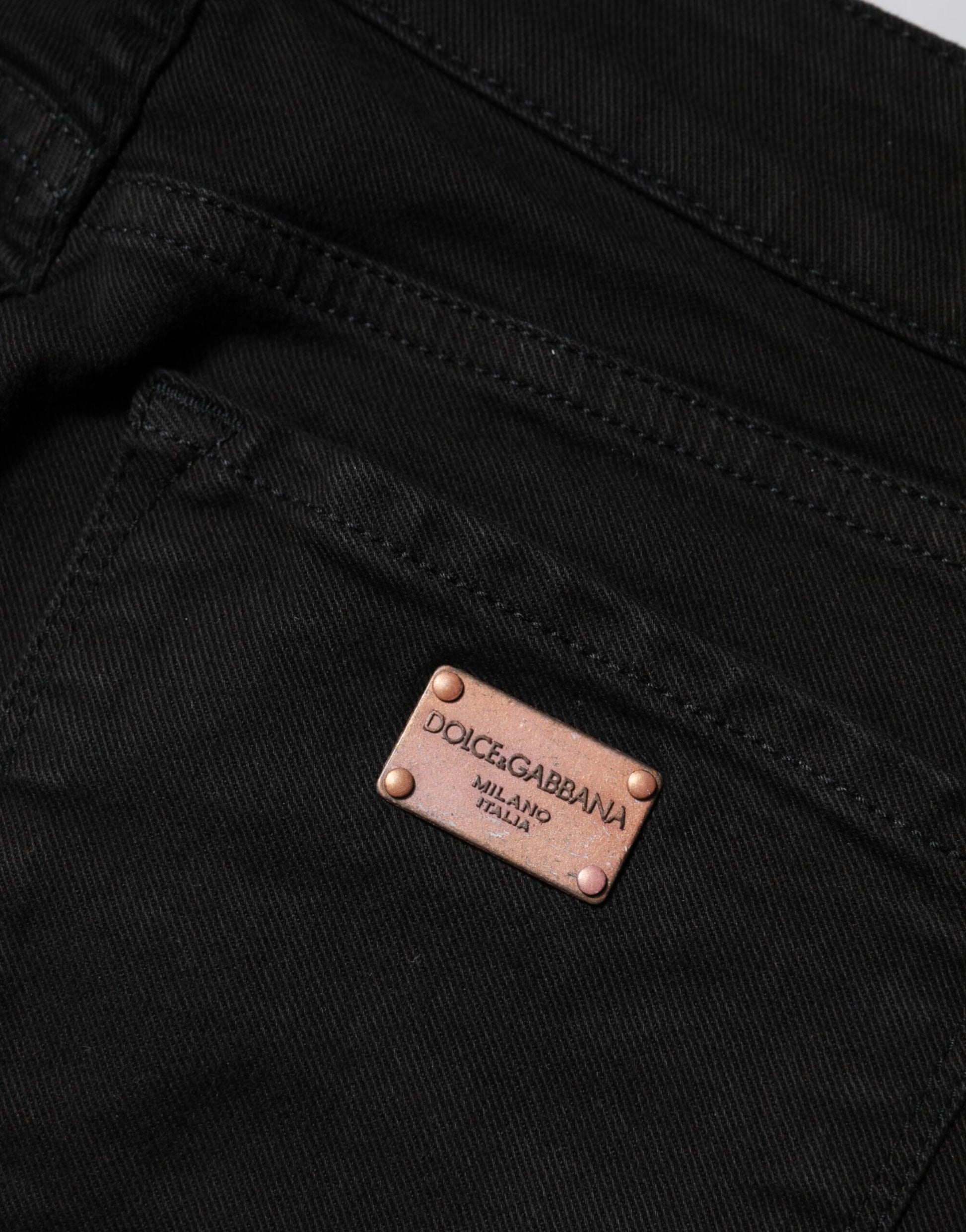 Jean skinny taille moyenne en coton noir Dolce &amp; Gabbana