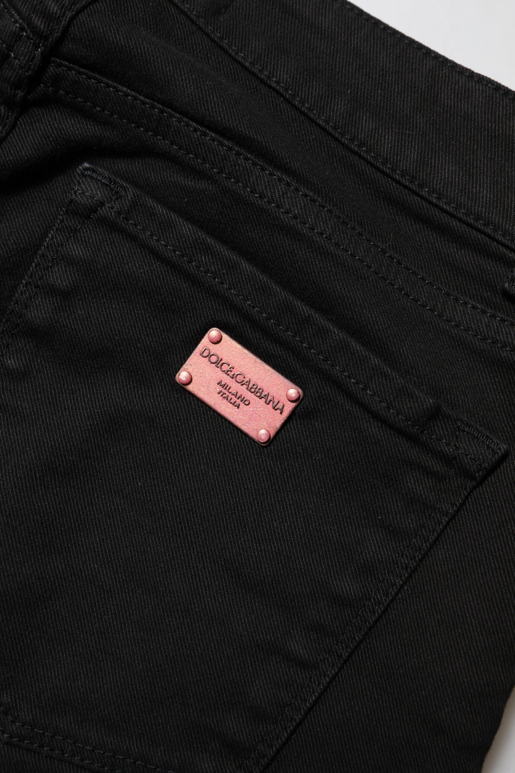 Jean skinny taille moyenne en coton noir Dolce &amp; Gabbana