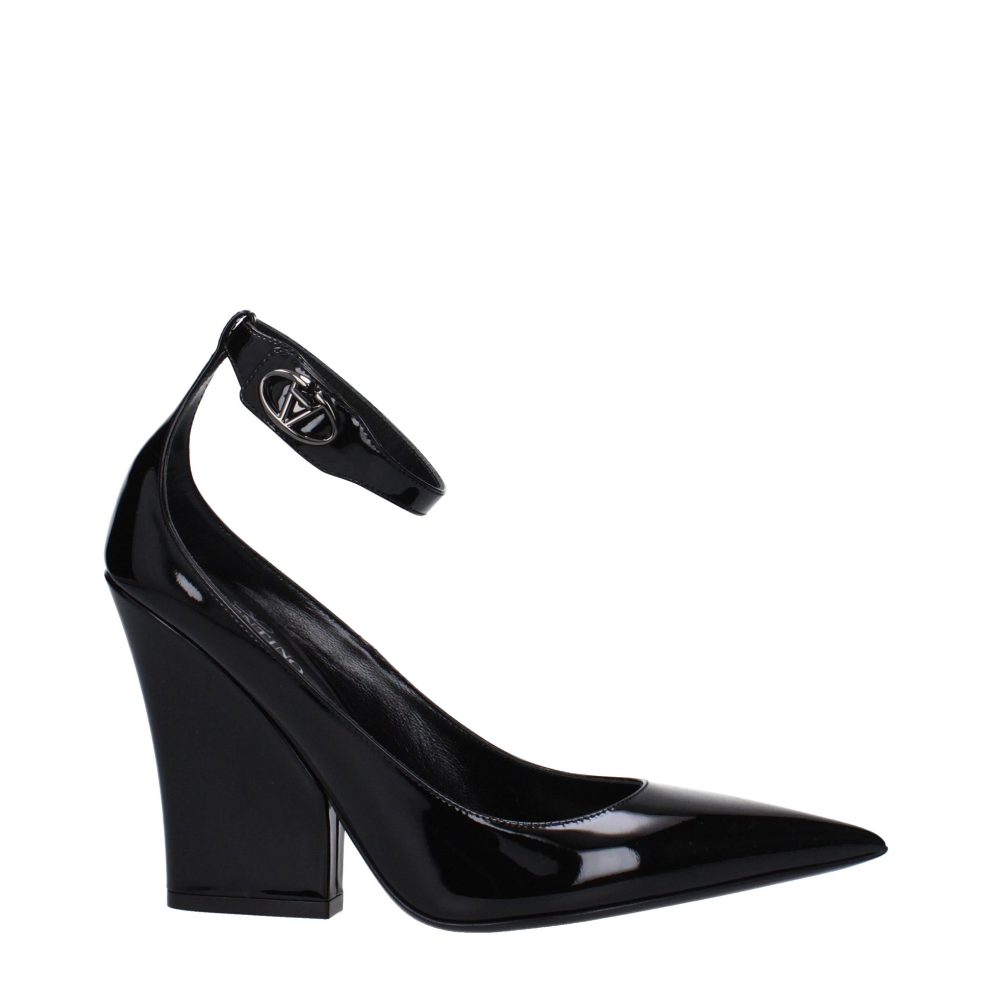 Escarpins à plateforme en cuir noir Valentino Garavani