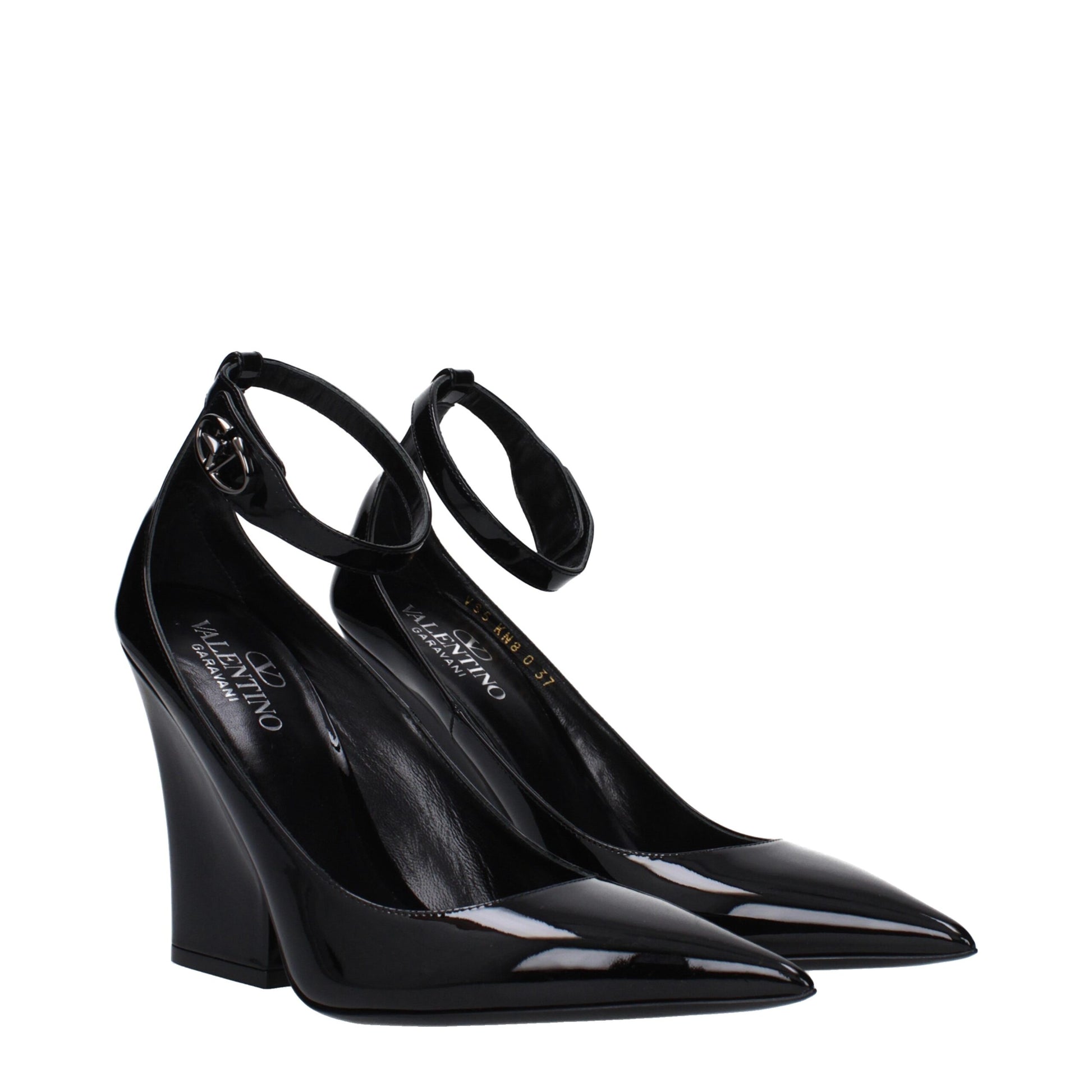 Escarpins à plateforme en cuir noir Valentino Garavani