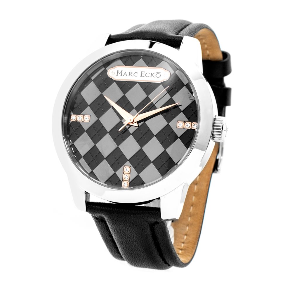 Montre Marc Ecko en cuir noir