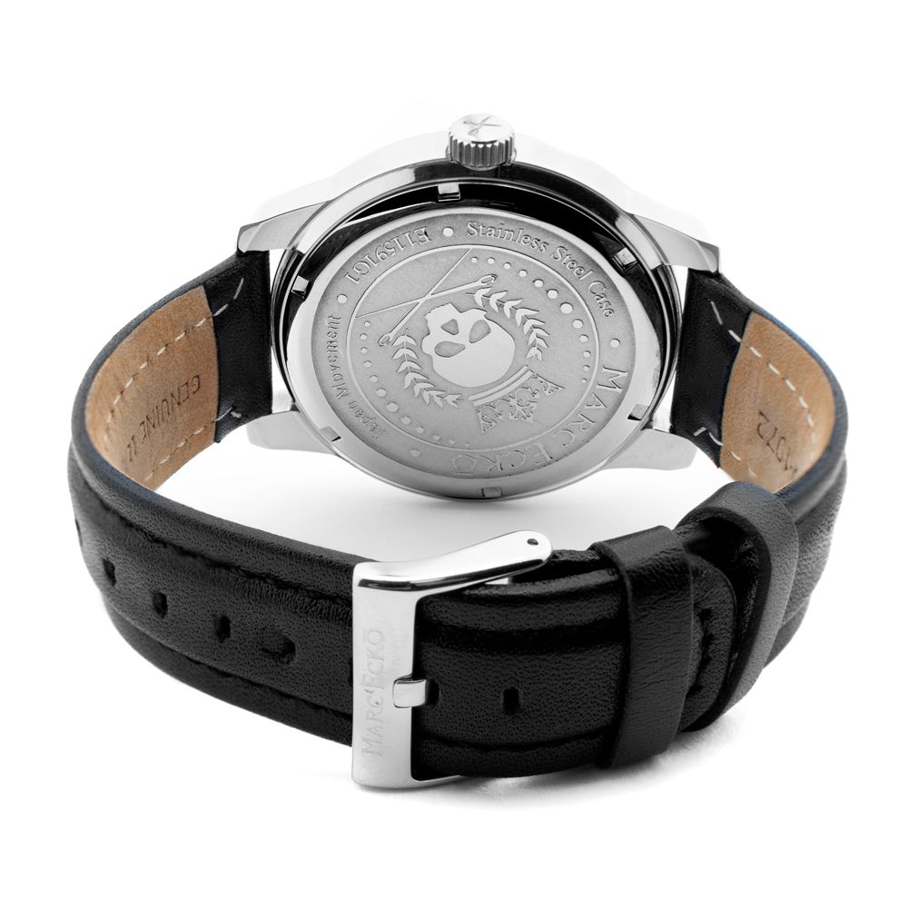 Montre Marc Ecko en cuir noir