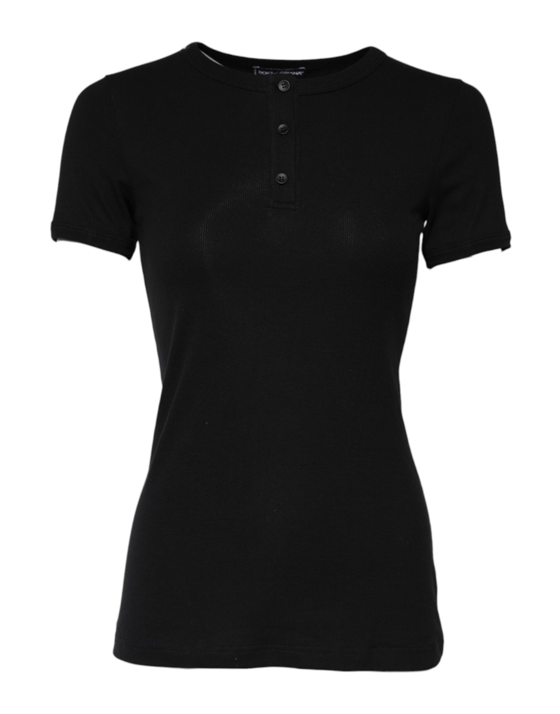T-shirt à manches courtes en coton noir Dolce &amp; Gabbana