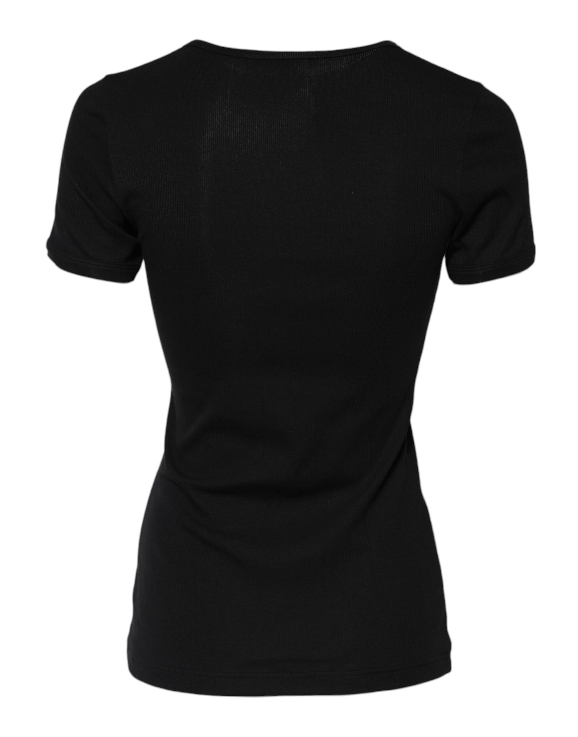 T-shirt à manches courtes en coton noir Dolce &amp; Gabbana