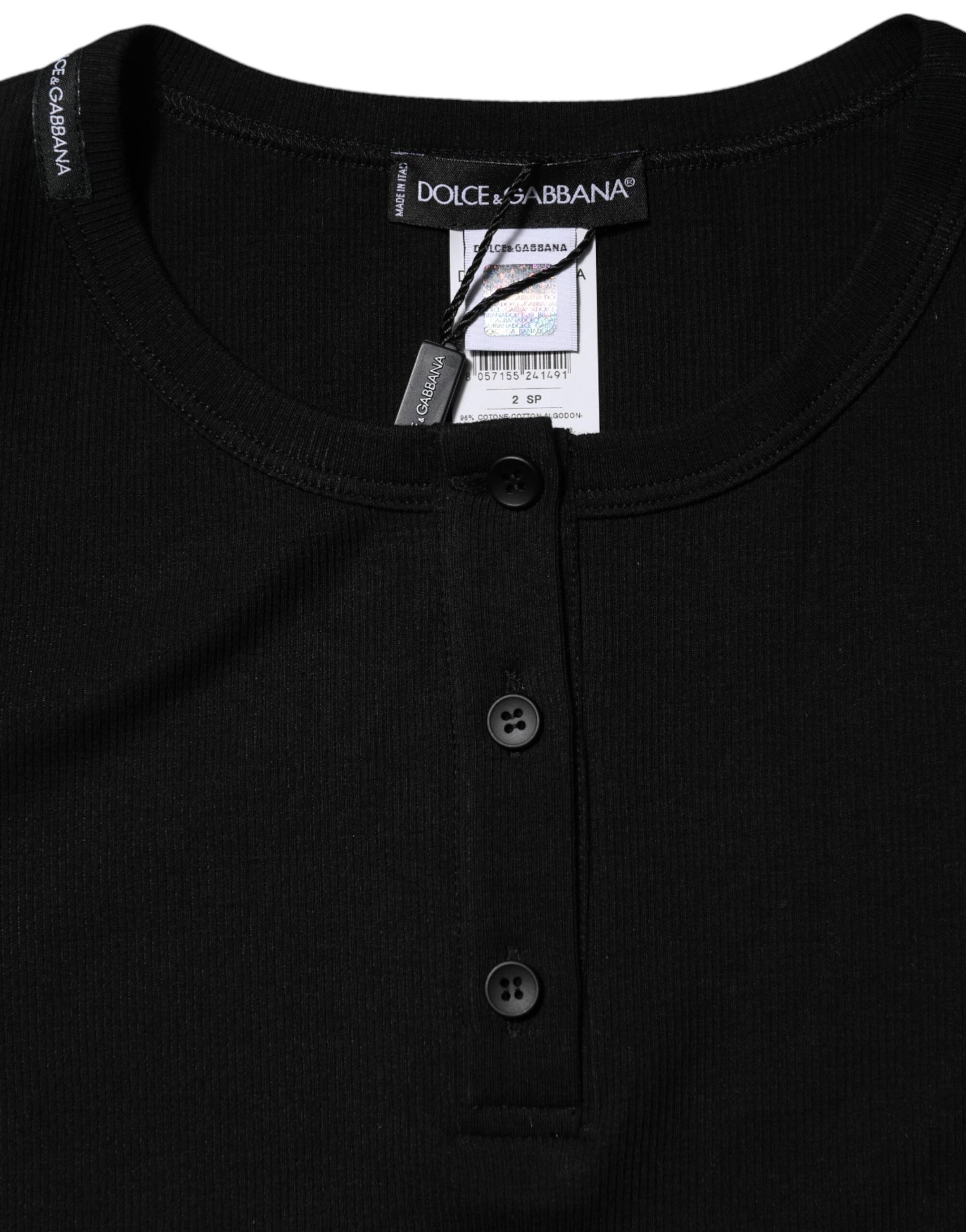 T-shirt à manches courtes en coton noir Dolce &amp; Gabbana