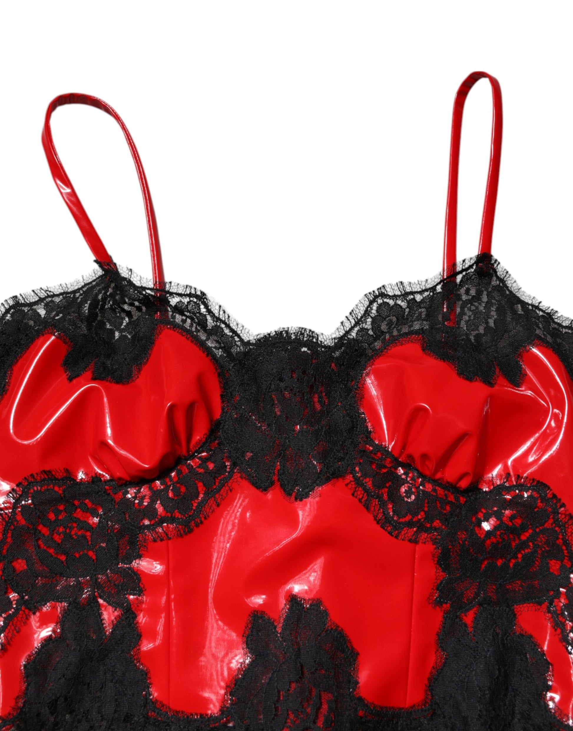 Débardeur sans manches en polyester rouge et noir Dolce &amp; Gabbana