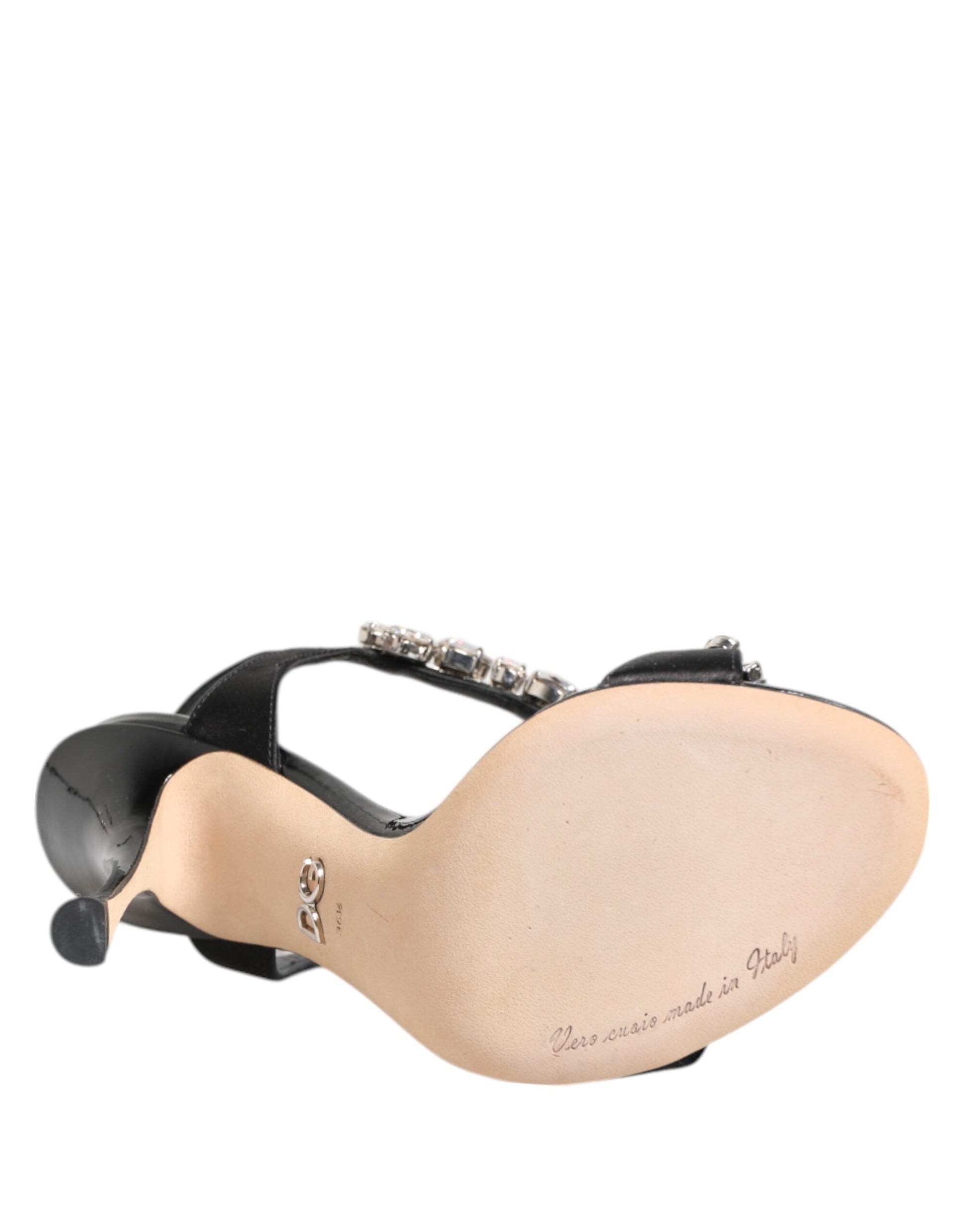 Sandales à talons Dolce &amp; Gabbana Keira noires ornées de cristaux
