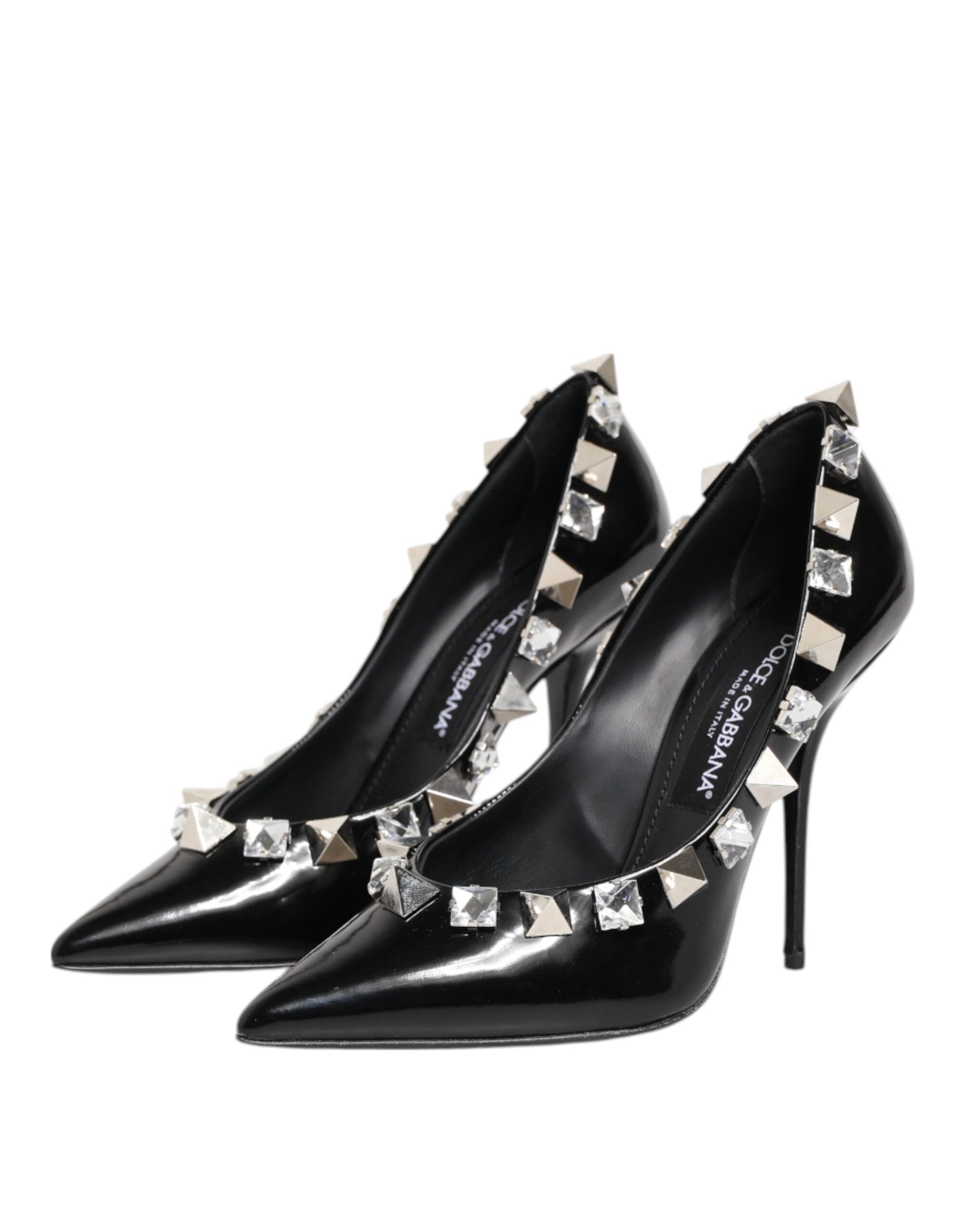 Escarpins à talons aiguilles Dolce &amp; Gabbana à clous et cristaux noirs