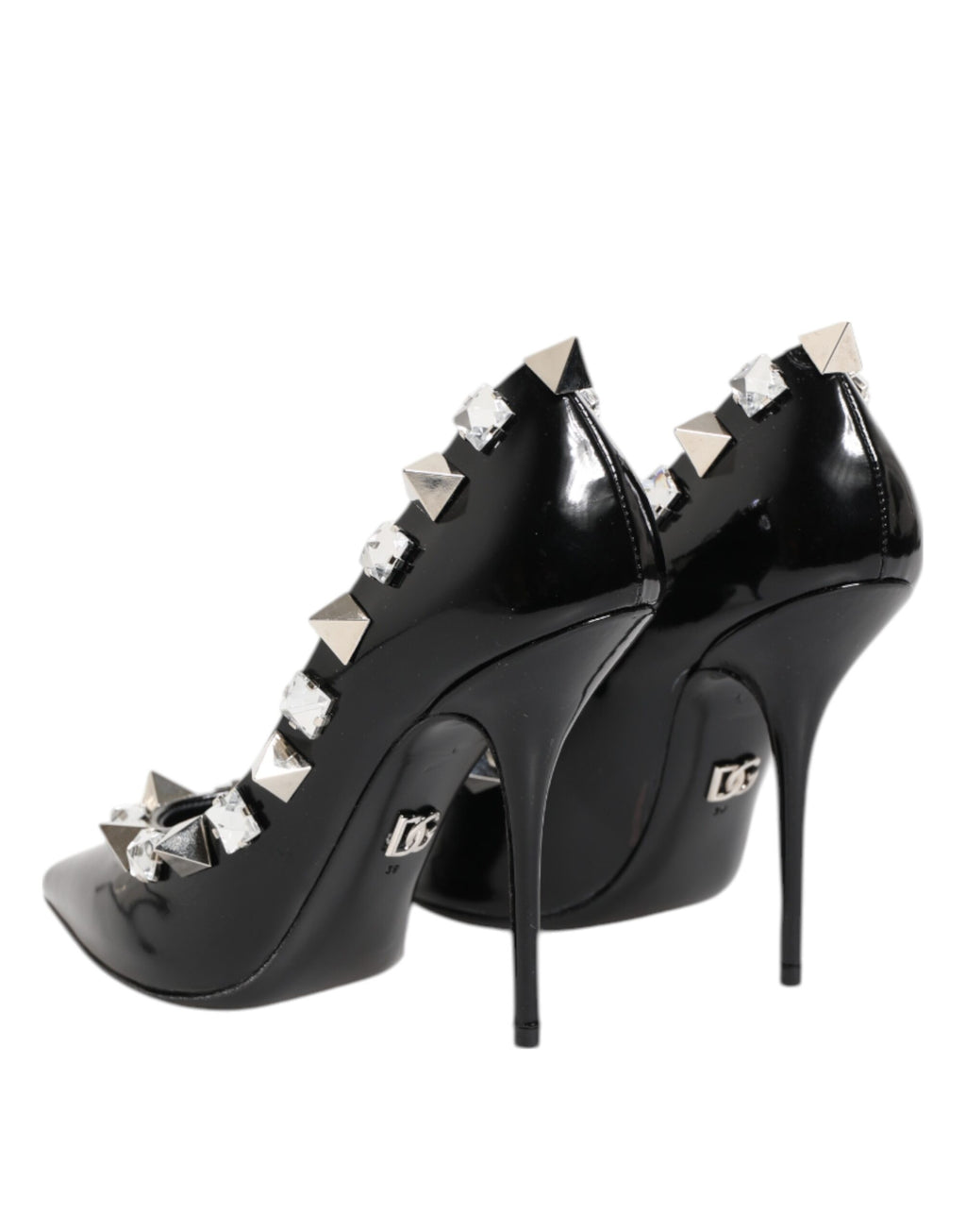 Escarpins à talons aiguilles Dolce &amp; Gabbana à clous et cristaux noirs