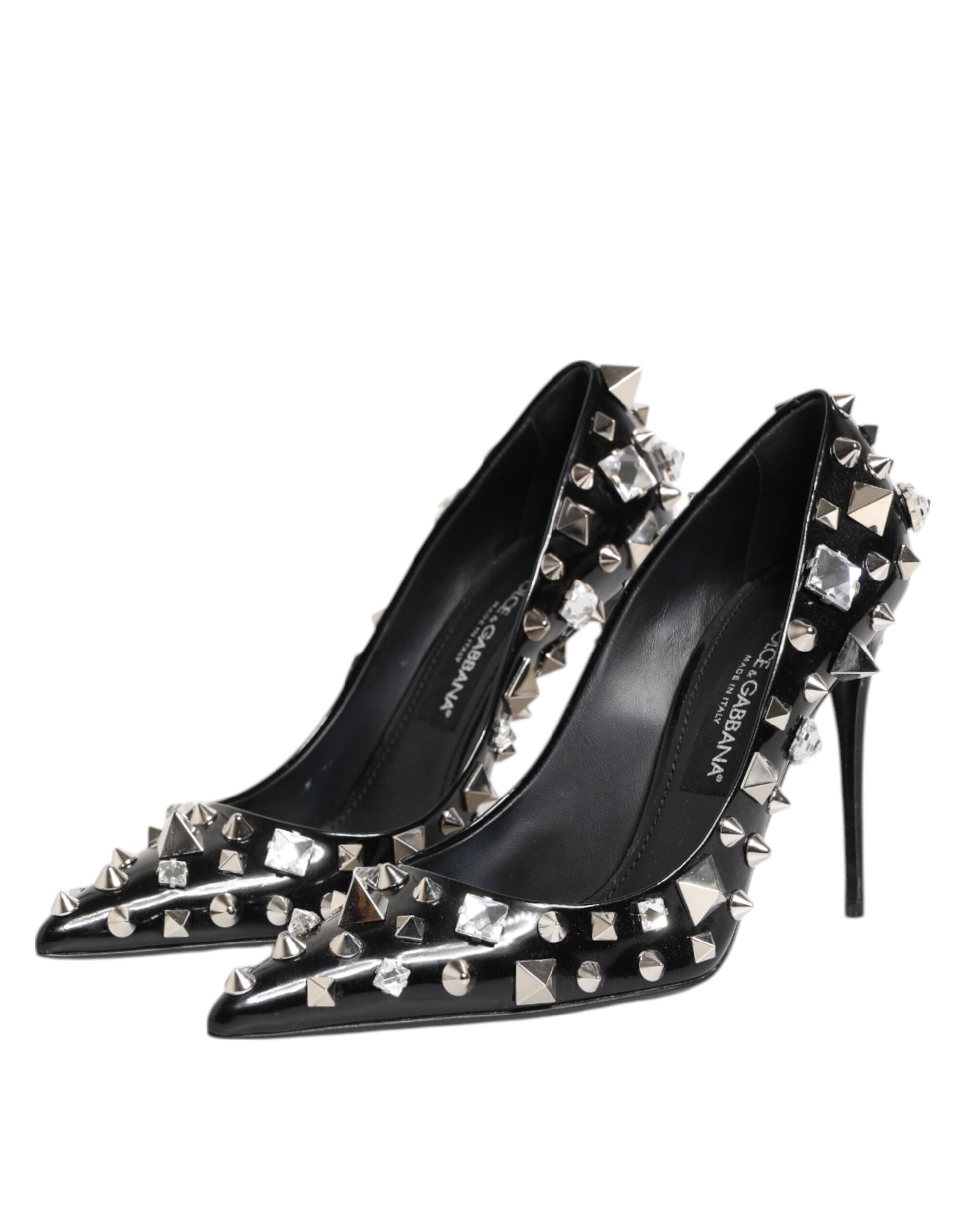 Escarpins à talons aiguilles Dolce &amp; Gabbana à clous et cristaux noirs