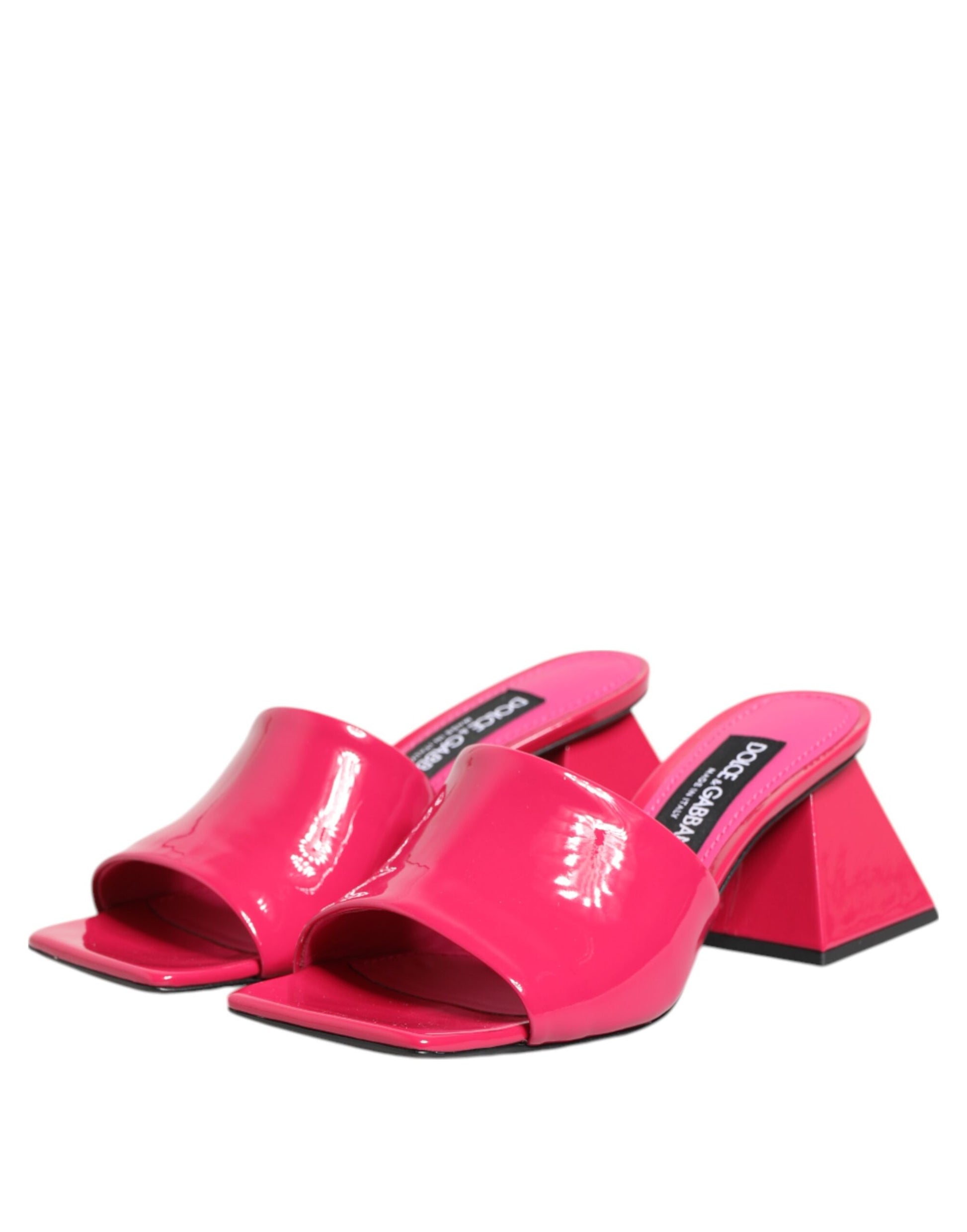 Sandales mules à talons carrés et bout ouvert roses Dolce &amp; Gabbana