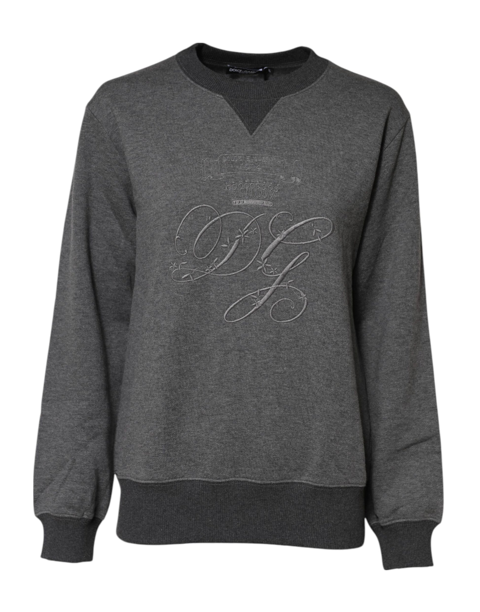 Pull Dolce &amp; Gabbana gris avec logo DG brodé