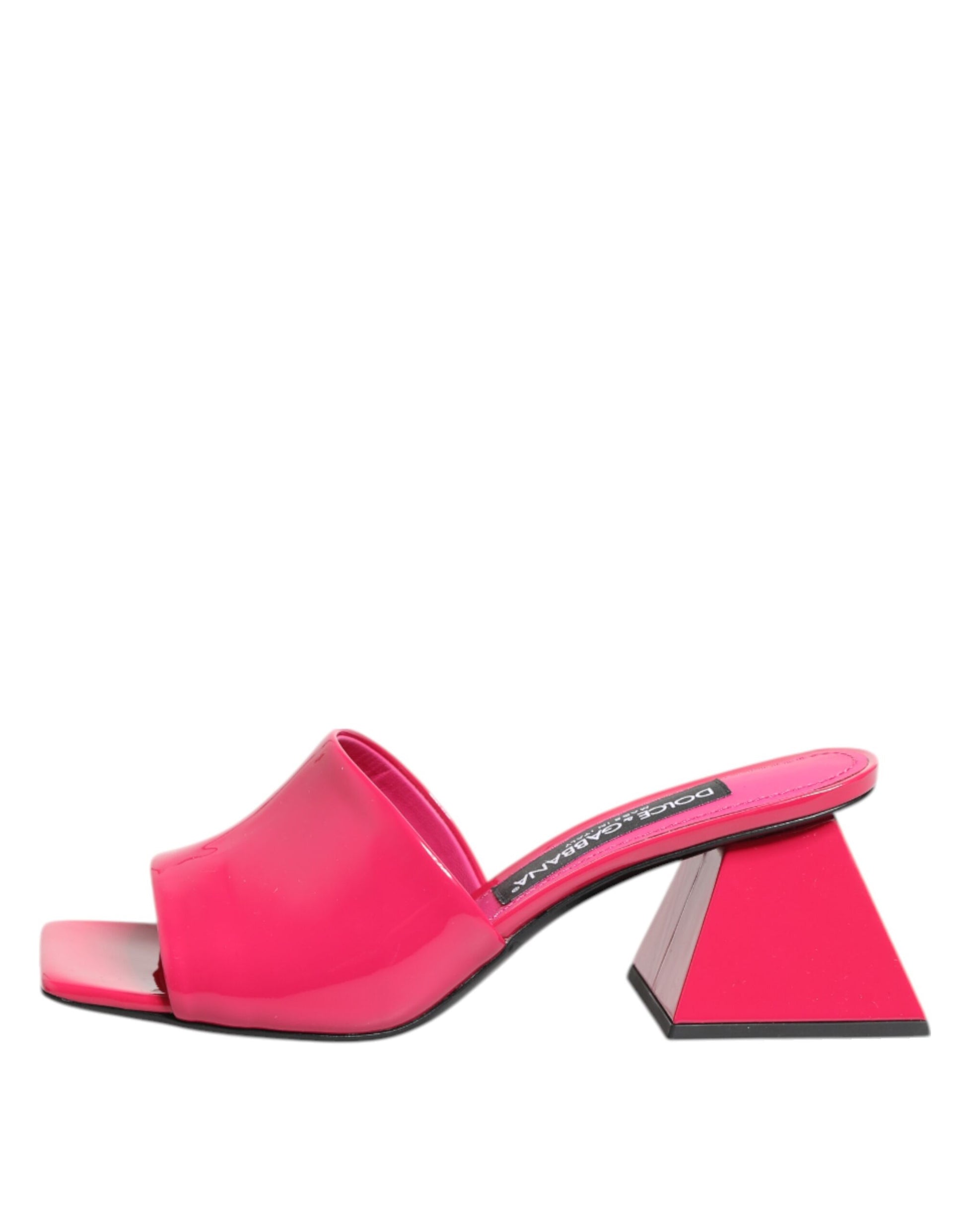 Sandales mules à talons carrés et bout ouvert roses Dolce &amp; Gabbana