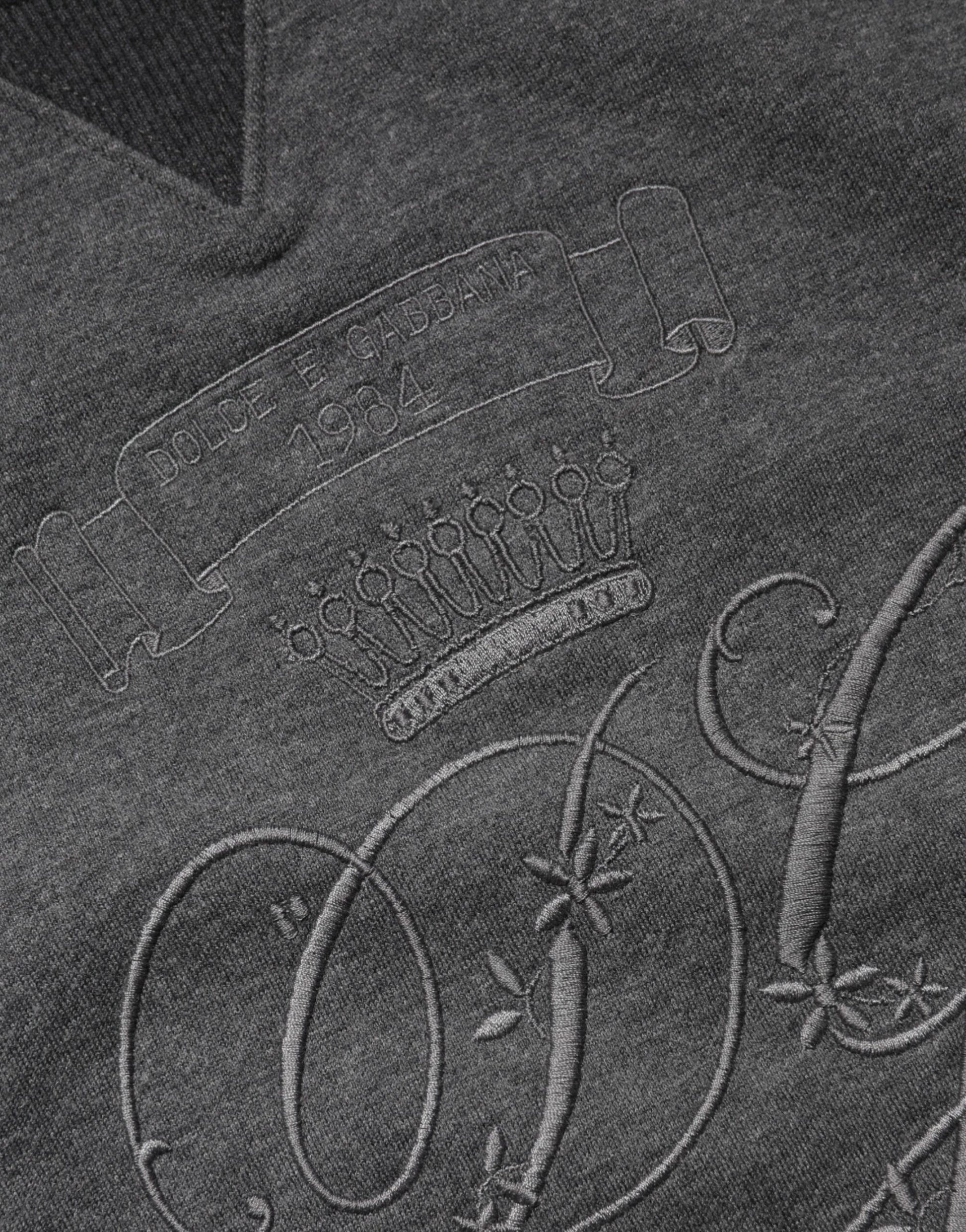 Pull Dolce &amp; Gabbana gris avec logo DG brodé