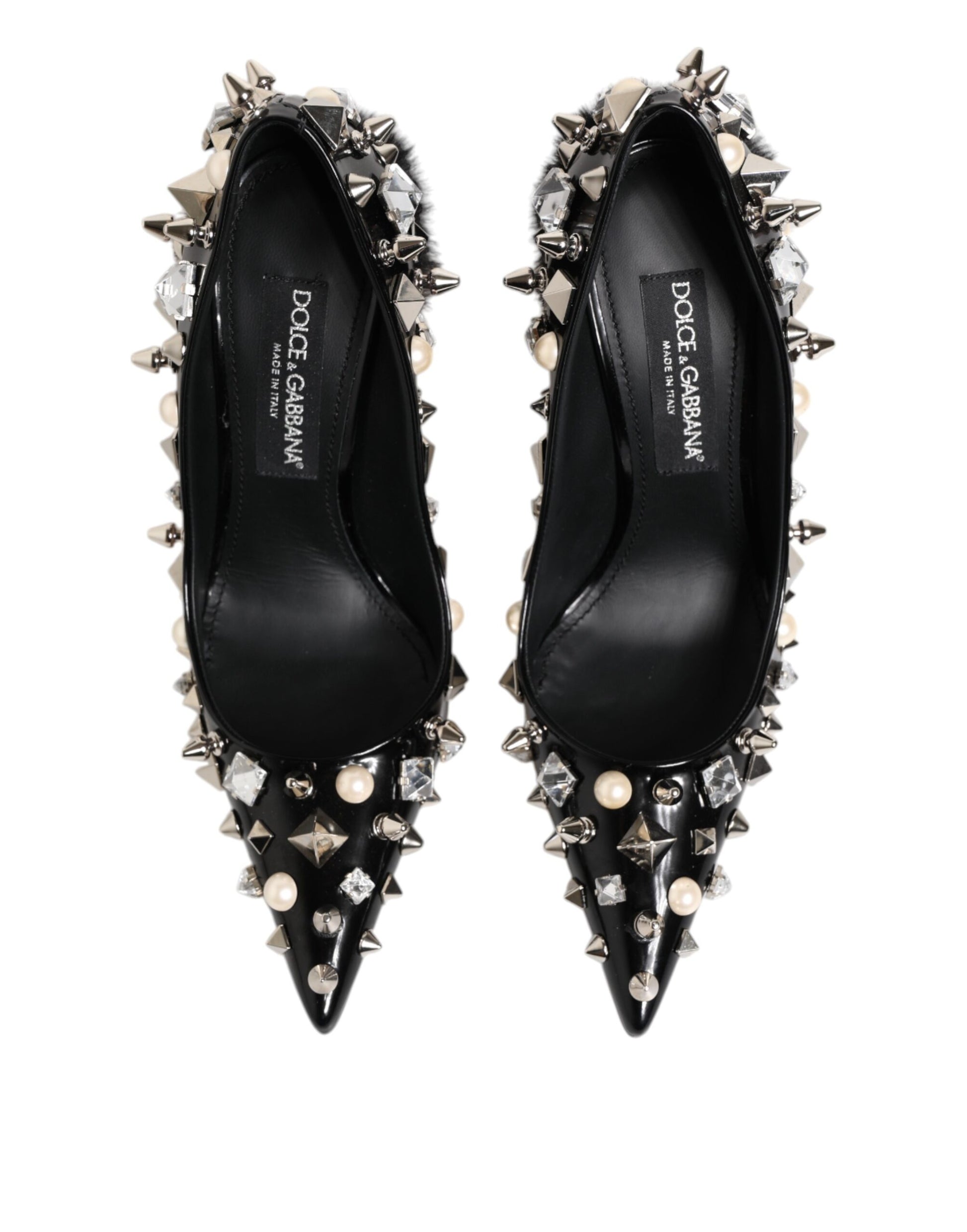 Escarpins à talons aiguilles Dolce &amp; Gabbana à clous et cristaux noirs