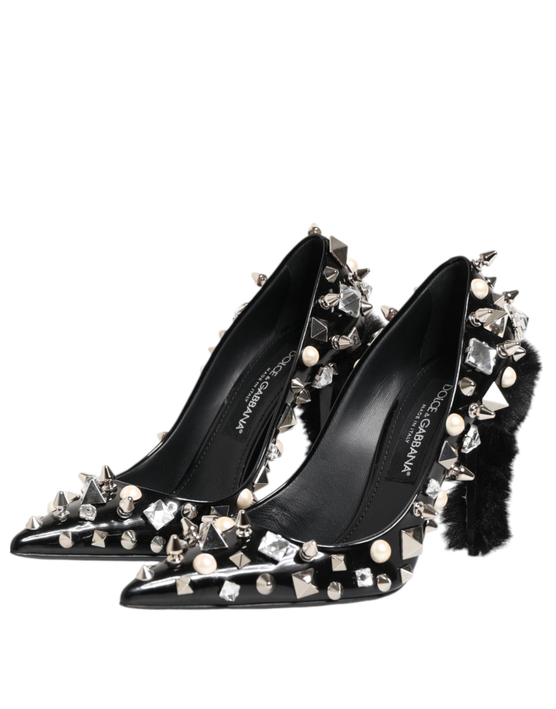 Escarpins à talons aiguilles Dolce &amp; Gabbana à clous et cristaux noirs