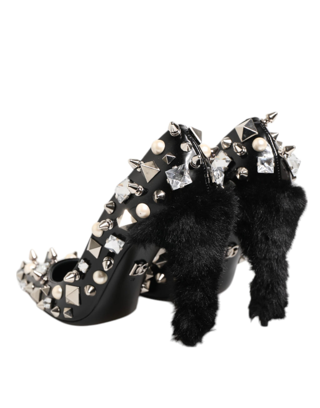 Escarpins à talons aiguilles Dolce &amp; Gabbana à clous et cristaux noirs