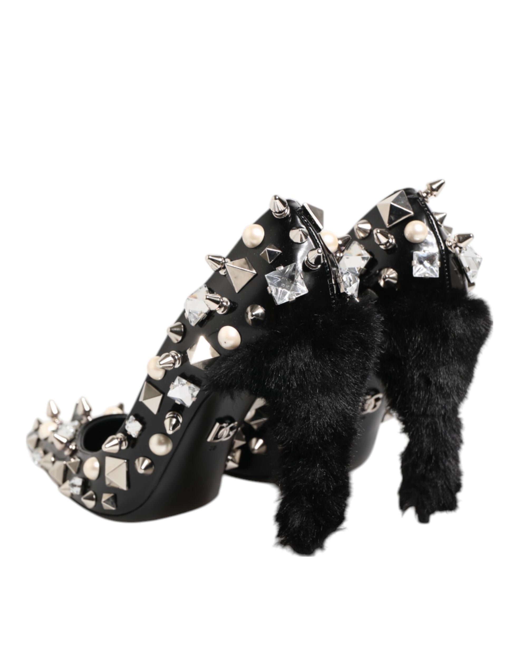 Escarpins à talons aiguilles Dolce &amp; Gabbana à clous et cristaux noirs