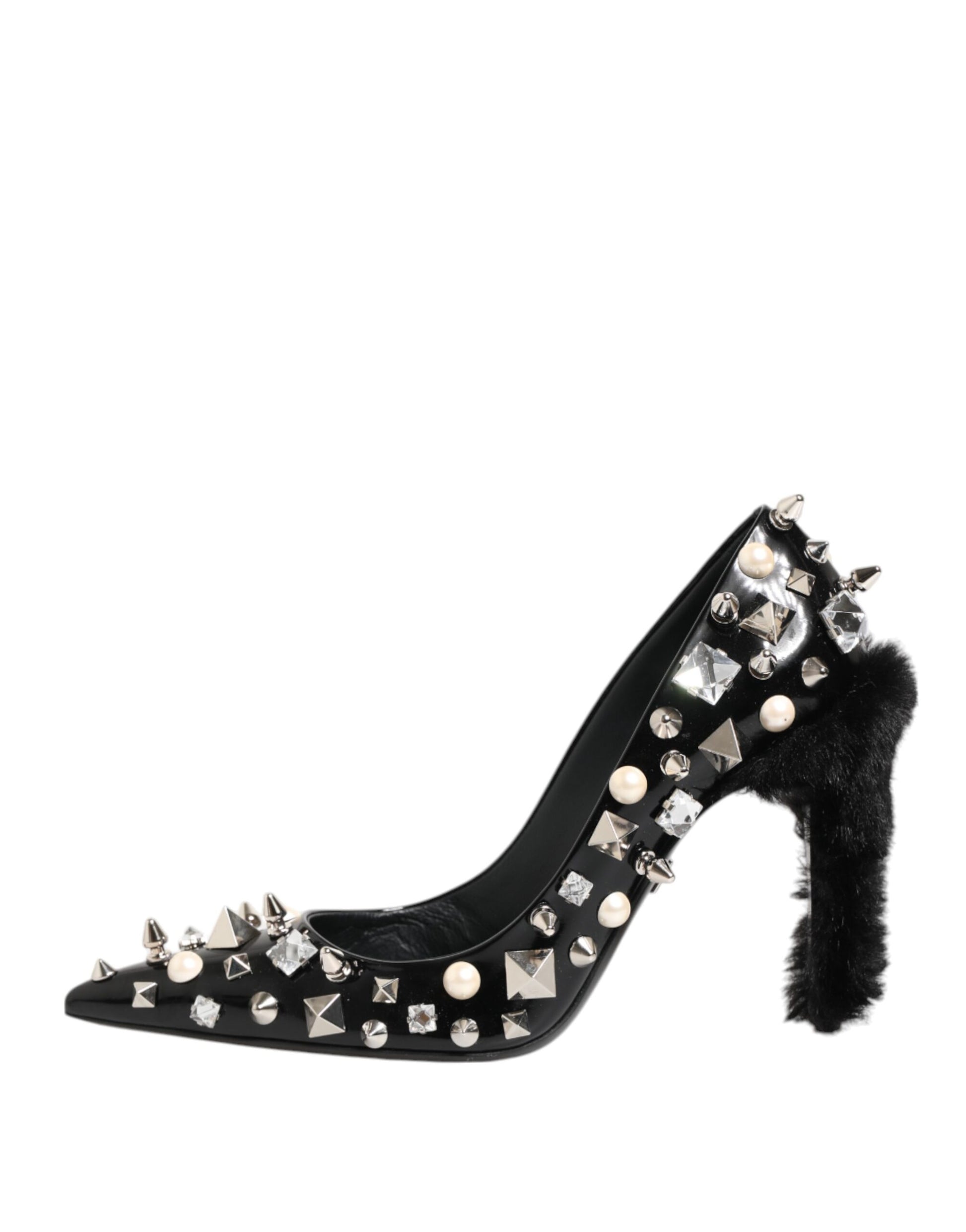 Escarpins à talons aiguilles Dolce &amp; Gabbana à clous et cristaux noirs