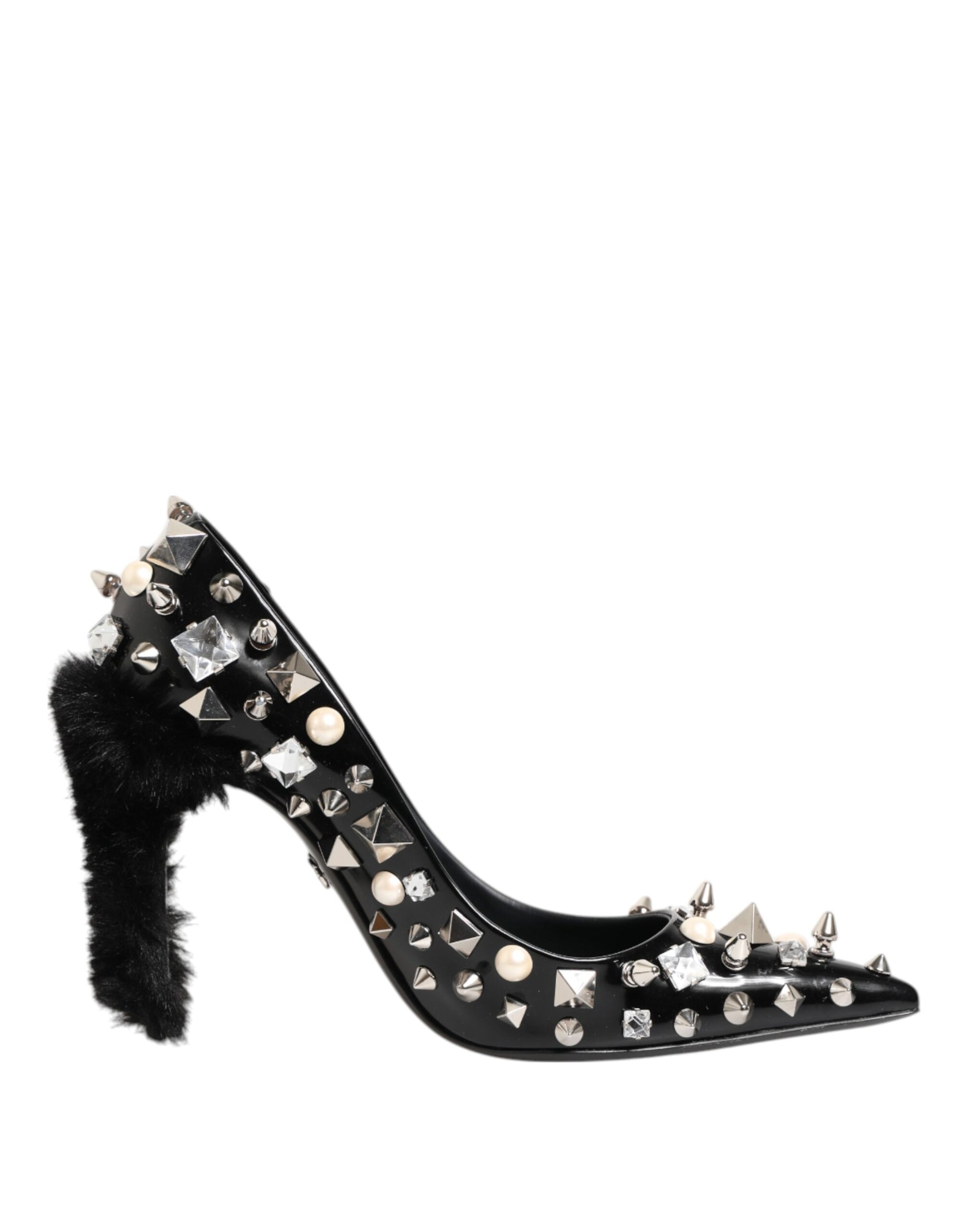 Escarpins à talons aiguilles Dolce &amp; Gabbana à clous et cristaux noirs