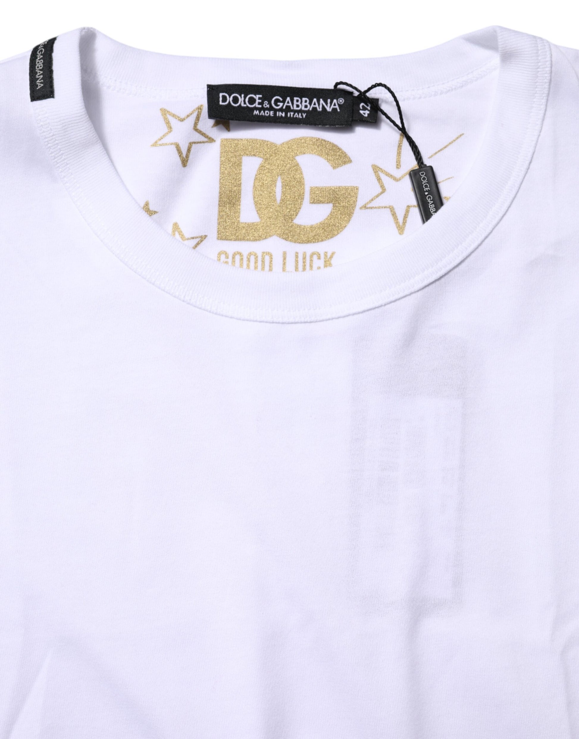 T-shirt ras du cou Dolce &amp; Gabbana en coton blanc Goodluck 2022