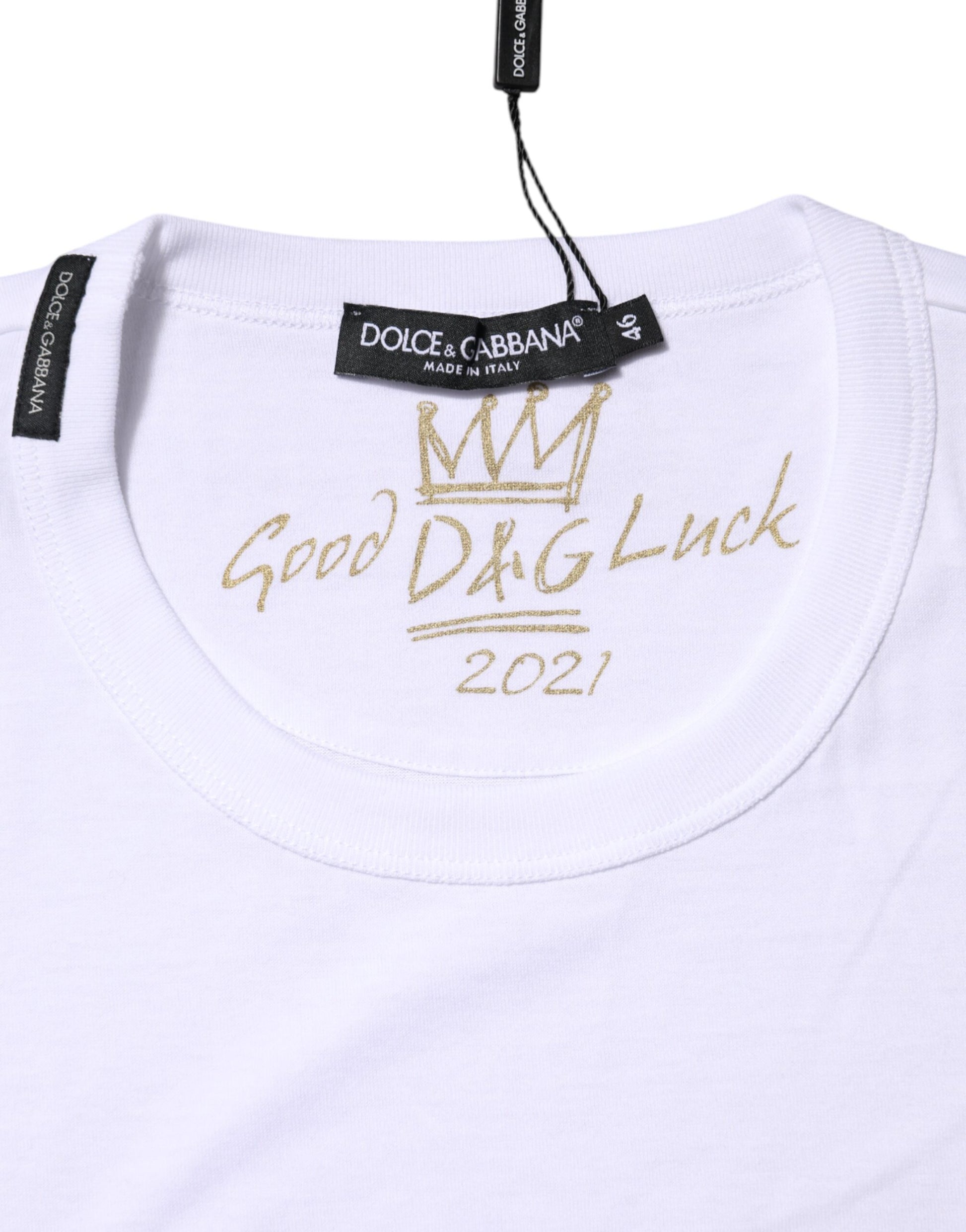 T-shirt ras du cou Dolce &amp; Gabbana en coton blanc Goodluck 2022