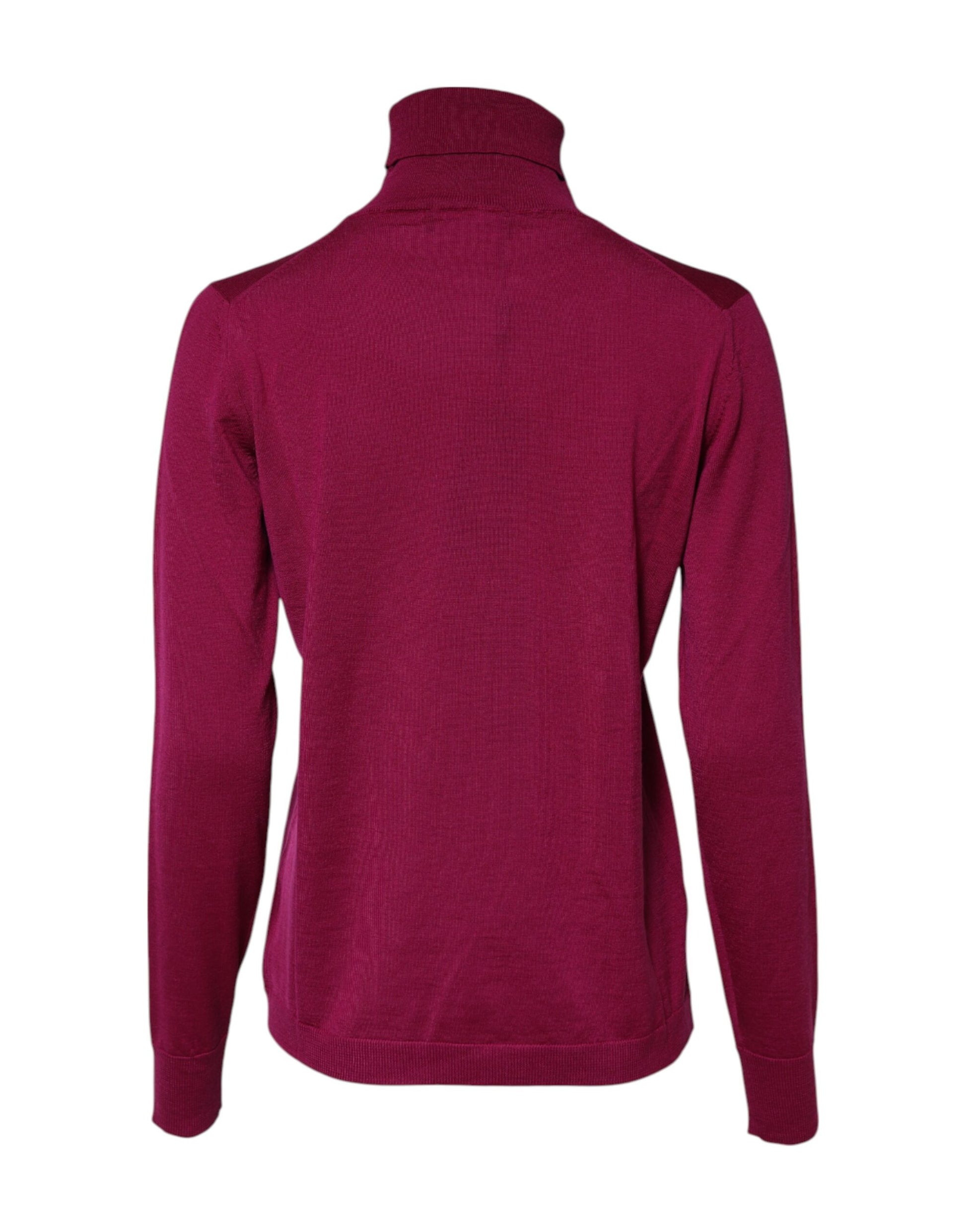 Pull col roulé à manches longues en laine fuchsia Dolce &amp; Gabbana