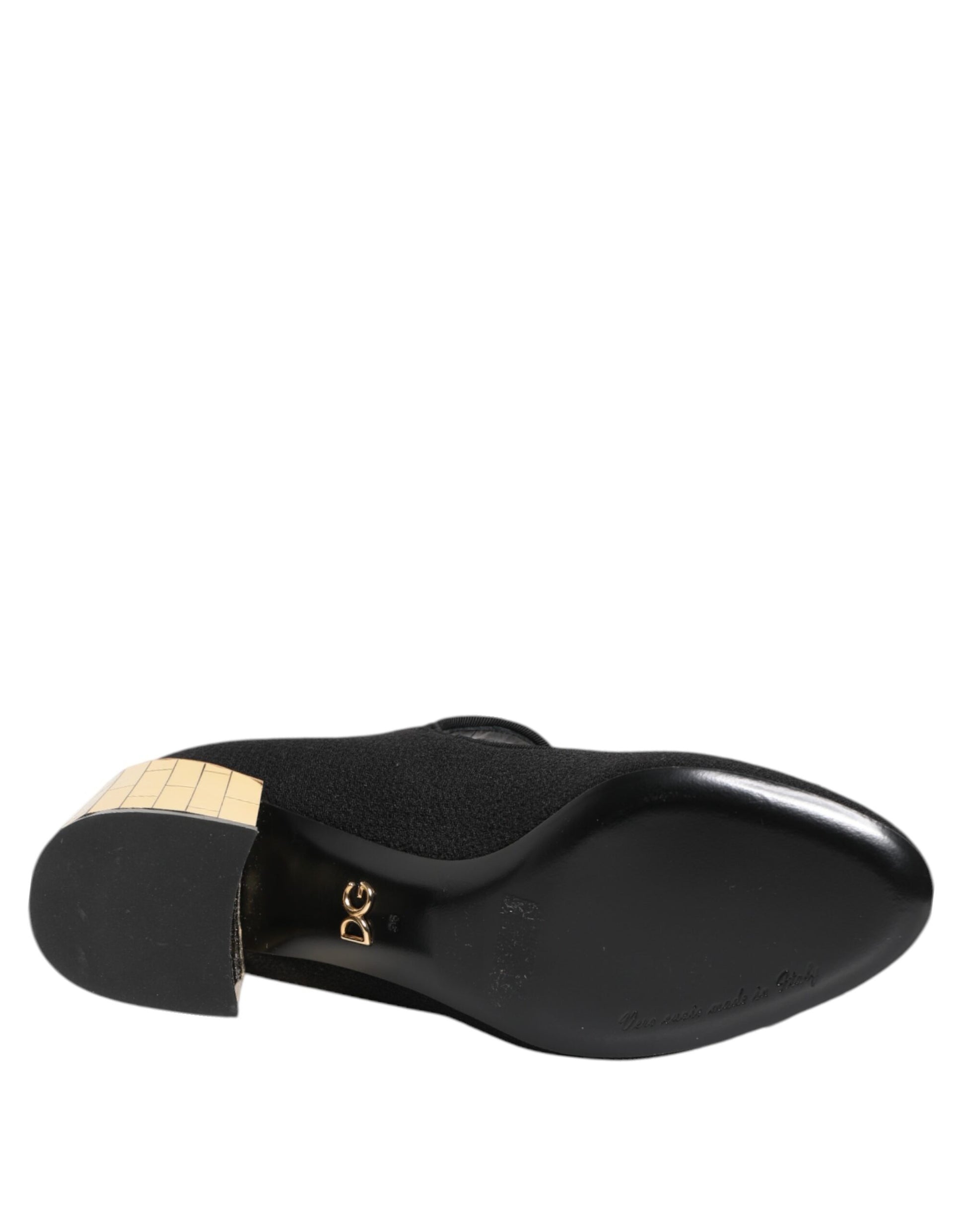 Chaussures Mary Jane noires ornées de cristaux et de fleurs Dolce &amp; Gabbana