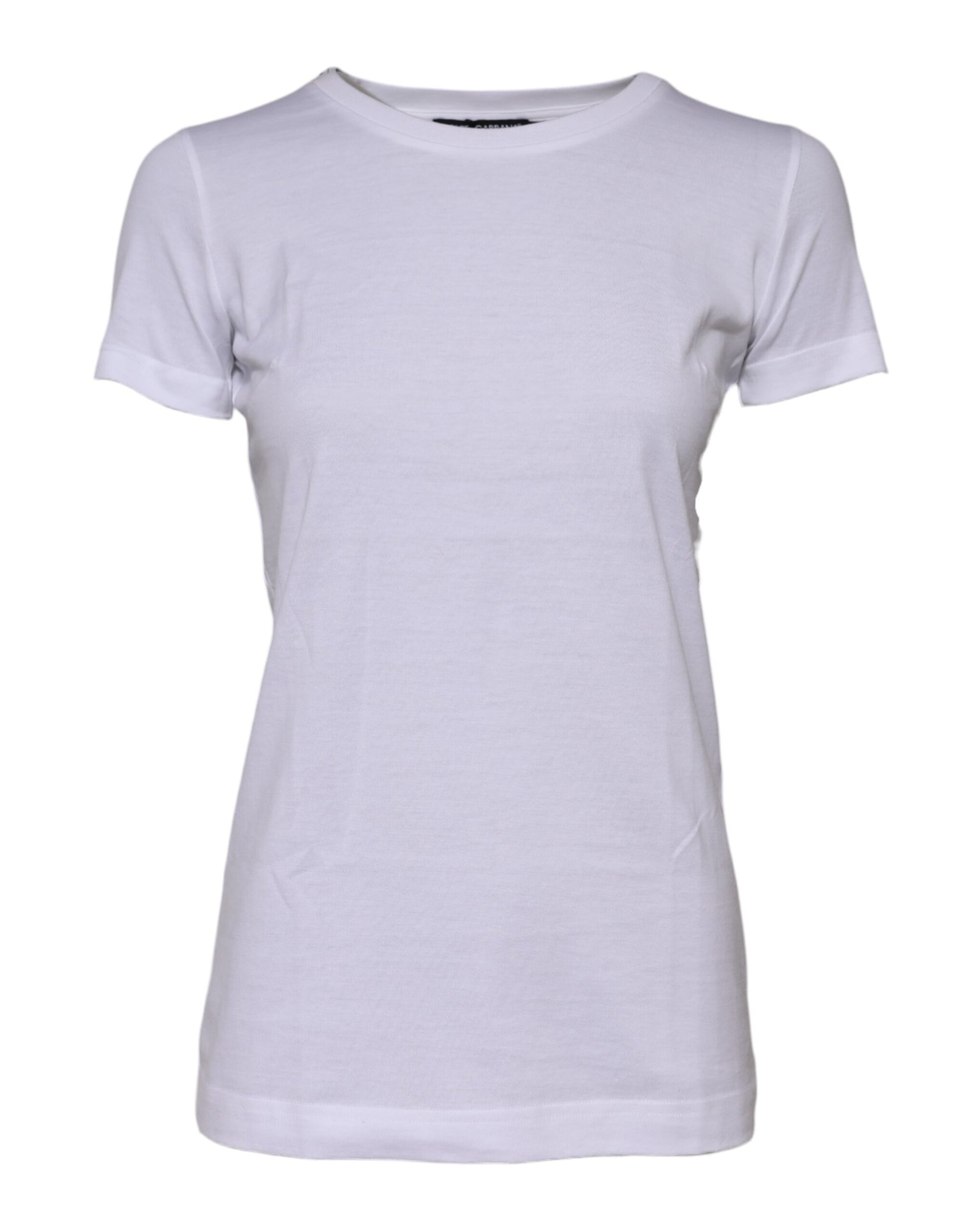 T-shirt ras du cou à manches courtes en coton blanc Dolce &amp; Gabbana