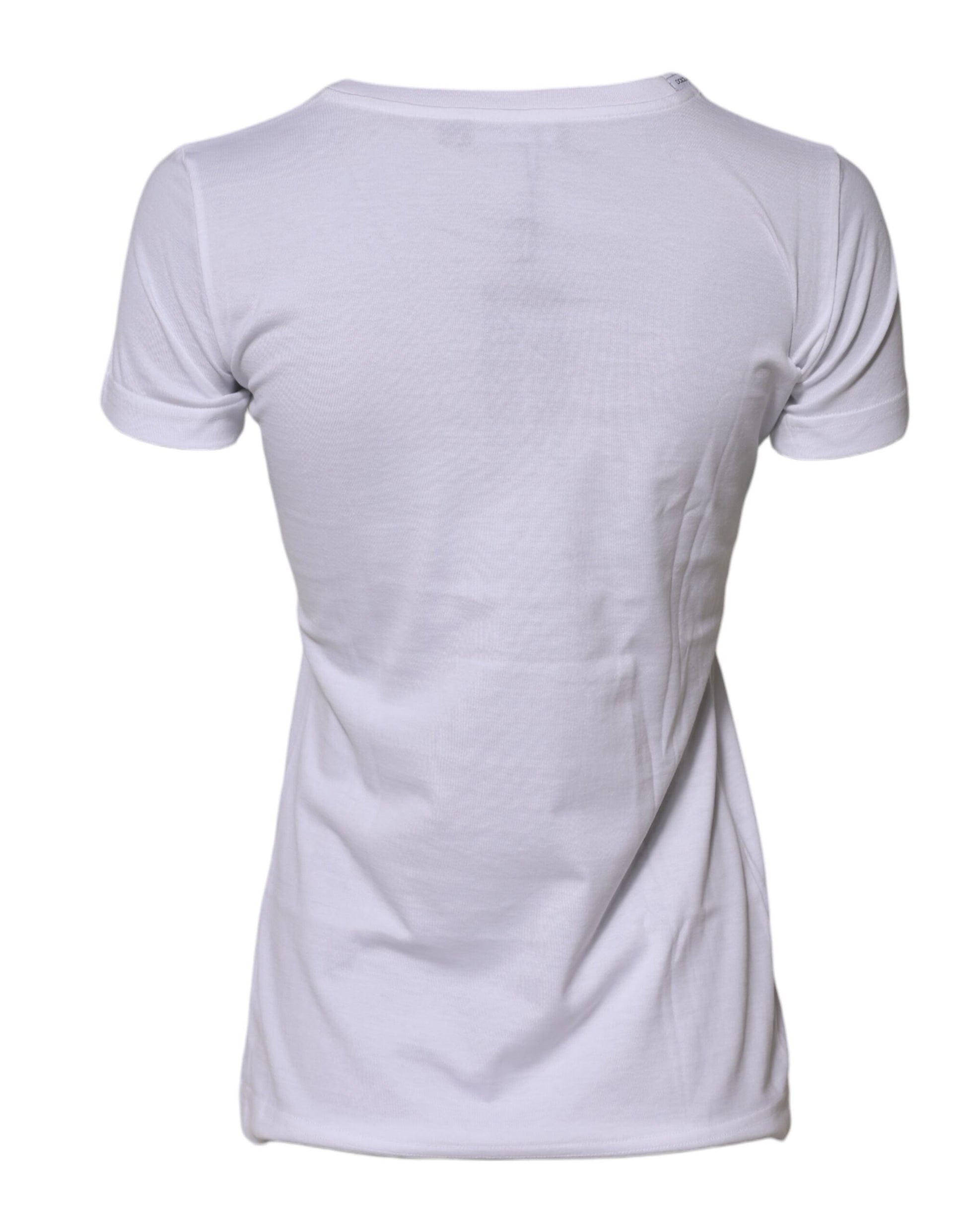 T-shirt ras du cou à manches courtes en coton blanc Dolce &amp; Gabbana